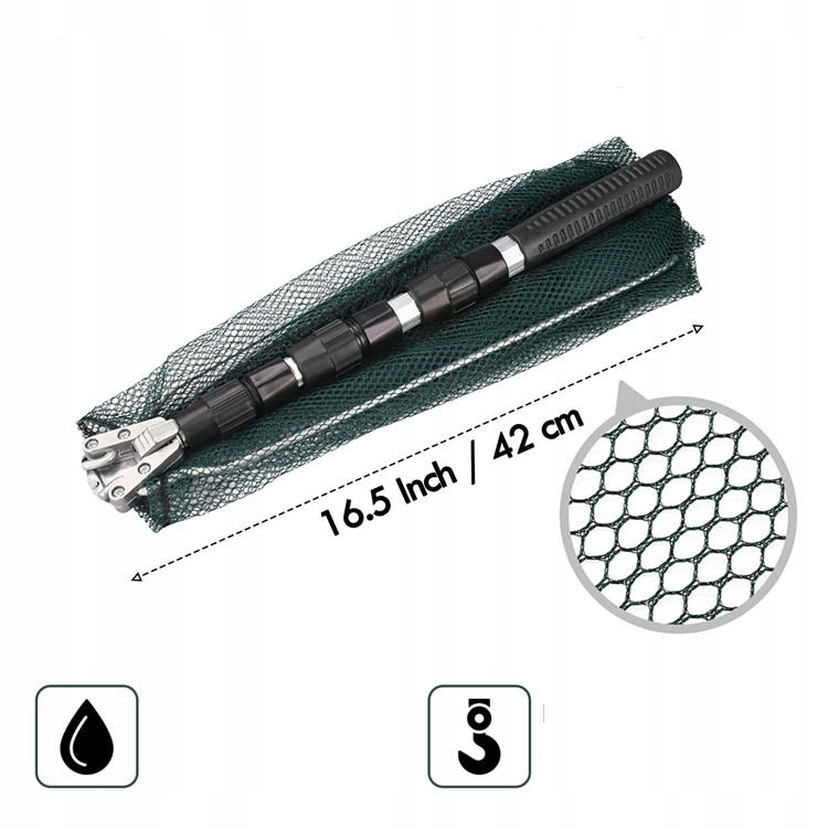 PODBIERAK Wędkarski RYBACKI SIATKA ALUMINIOWY Teleskopowy TRÓJKĄTNY 190cm Model EL160