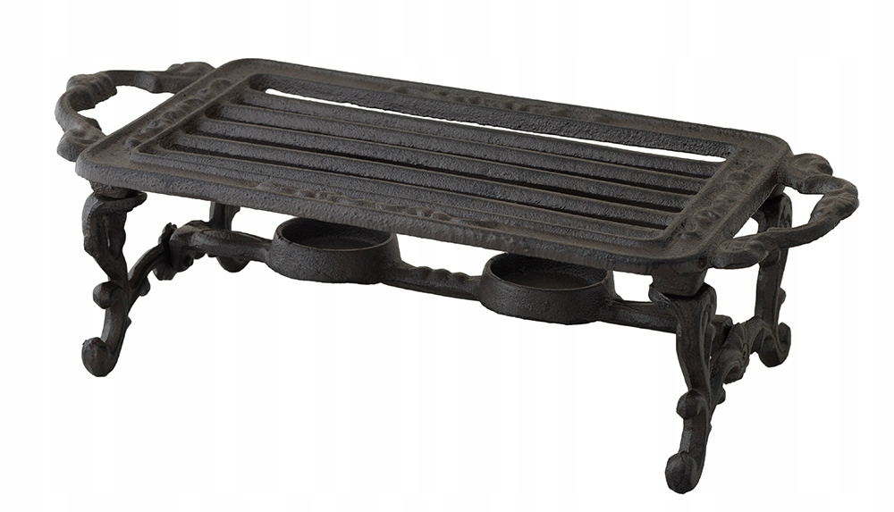 PODGRZEWACZ do potraw naczyń prostokątny ŻELIWO czarny 32x14cm