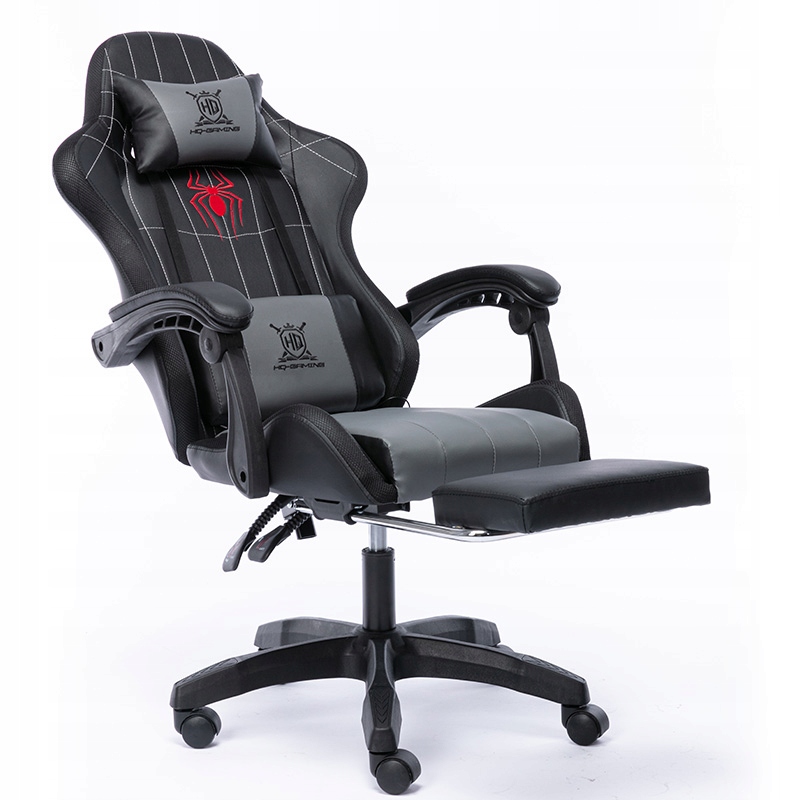 FOTEL GAMINGOWY GRACZA OBROTOWY RGB LED Z PODNÓŻKIEM + MASAŻEM Model EBWF32JH