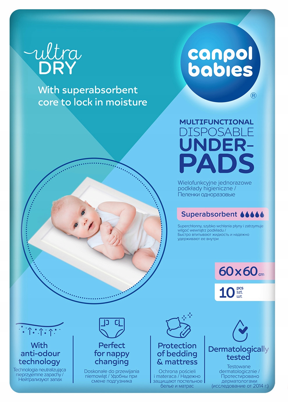 CANPOL WIELOFUNKCYJNE PODKŁADY HIGIENICZNE DO PRZEWIJANIA 60x60 10sz 78/006 Kod producenta 78/006