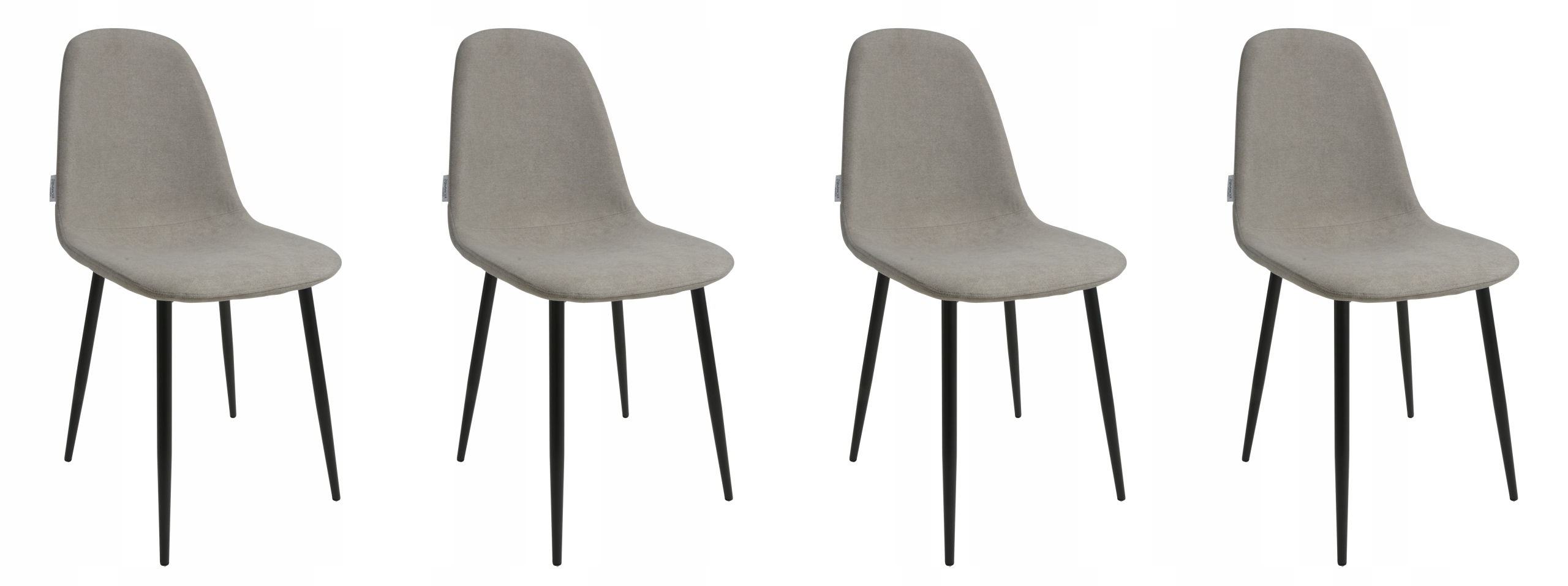 Sada 4 kusů židlí z materiálu DankorDesign Dsw béžové kovové nohy grafit