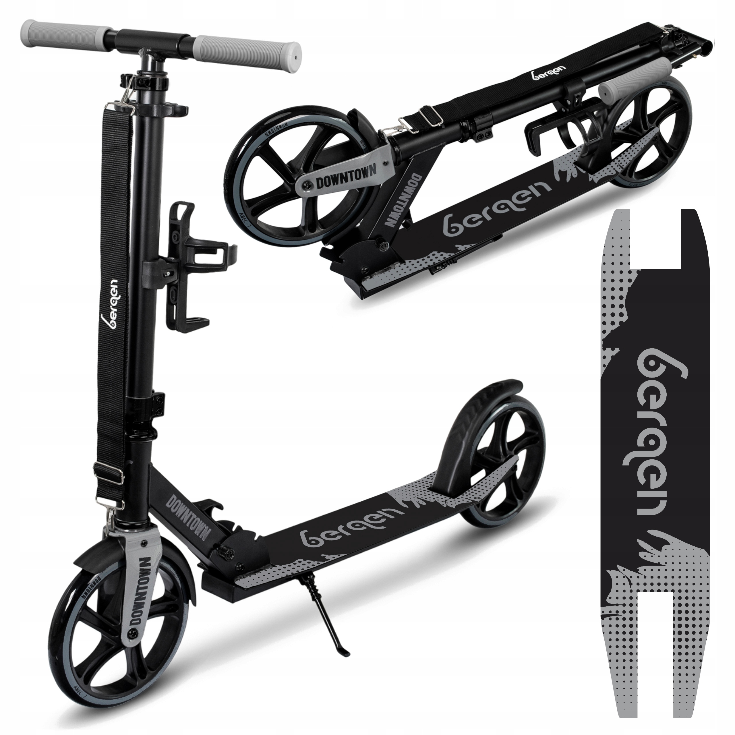 Hulajnoga miejska składana Bergen Downtown dla dzieci duże koła lekka
