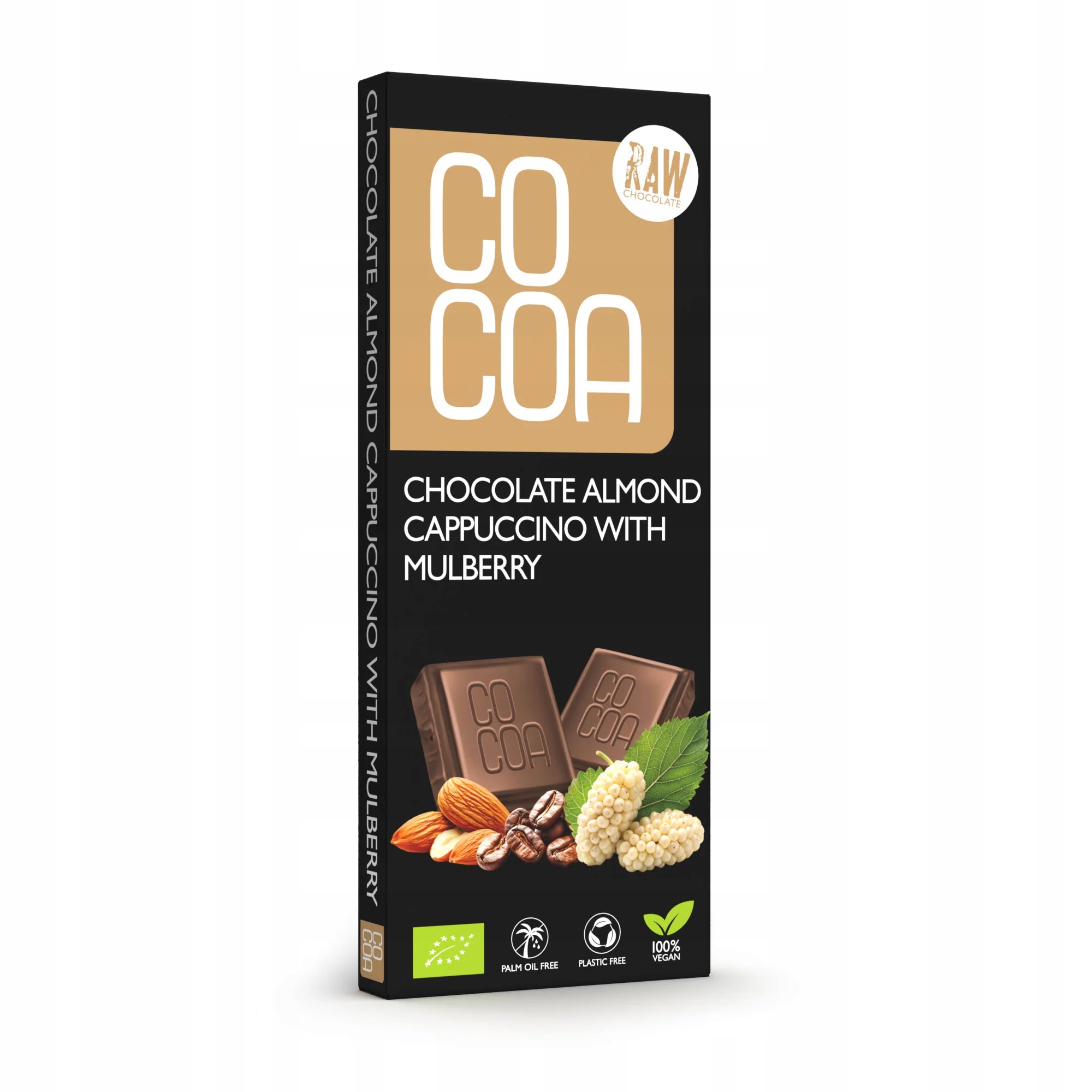 Levně 4x Čokoláda syrová cappuccino mandlová s moruší Bio 40 g Cocoa