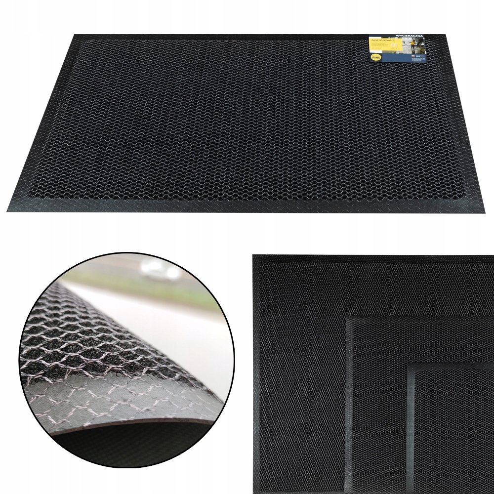 WYCIERACZKA WEJŚCIOWA POD DRZWI ZEWNĘTRZNA 3D GUMA 60 x 90 depo