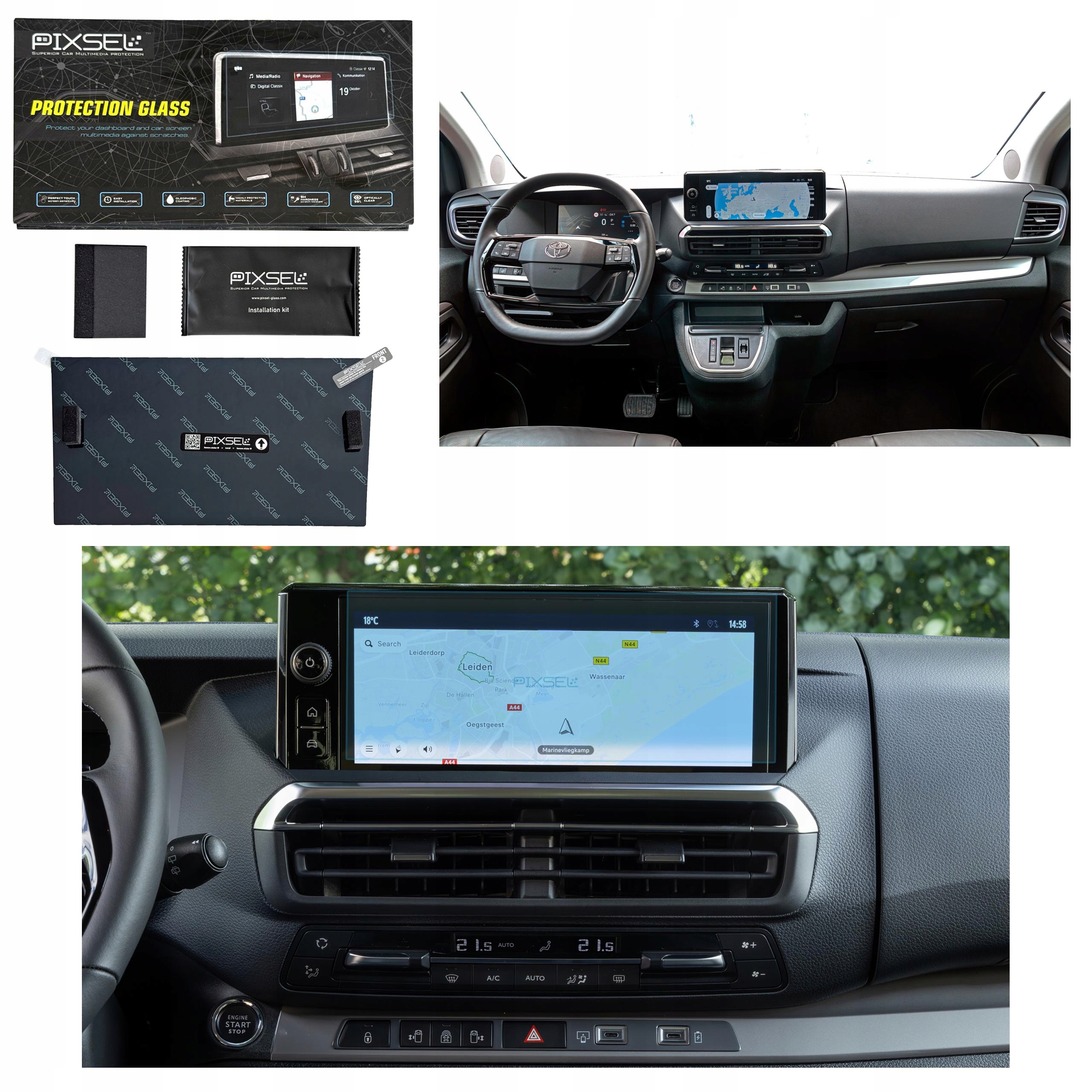 Antyodciskowe Matowe Szkło Ochronne Toyota PROACE-11“ 2024-na monitor