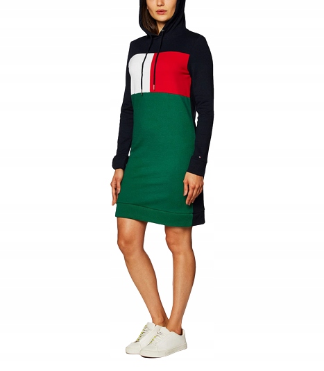 Tommy Hilfiger dámské šaty s kapucí Colorblocked Hoodie S