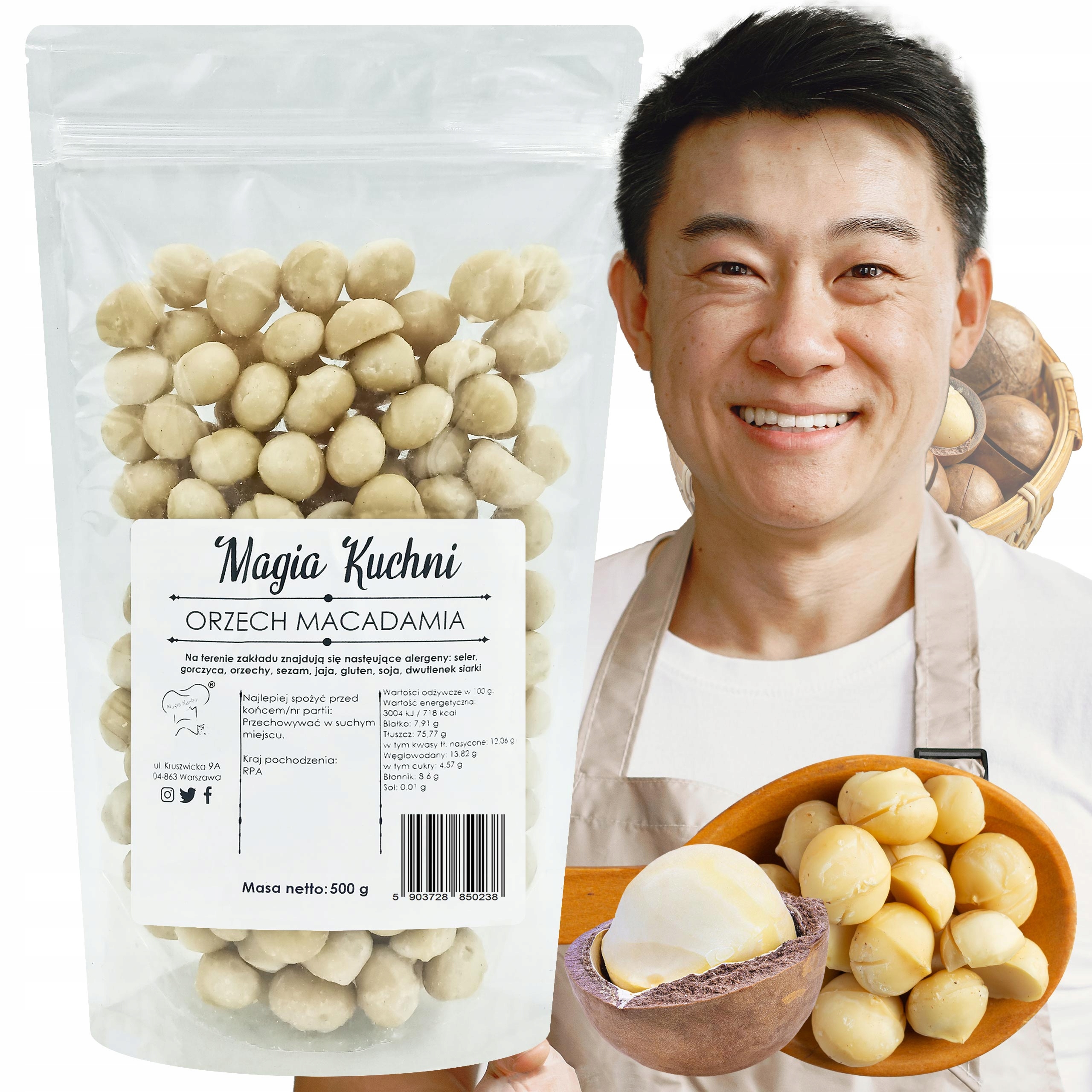 Levně Ořechy Macadamia 500 g Makadamia přírodní Čerstvé