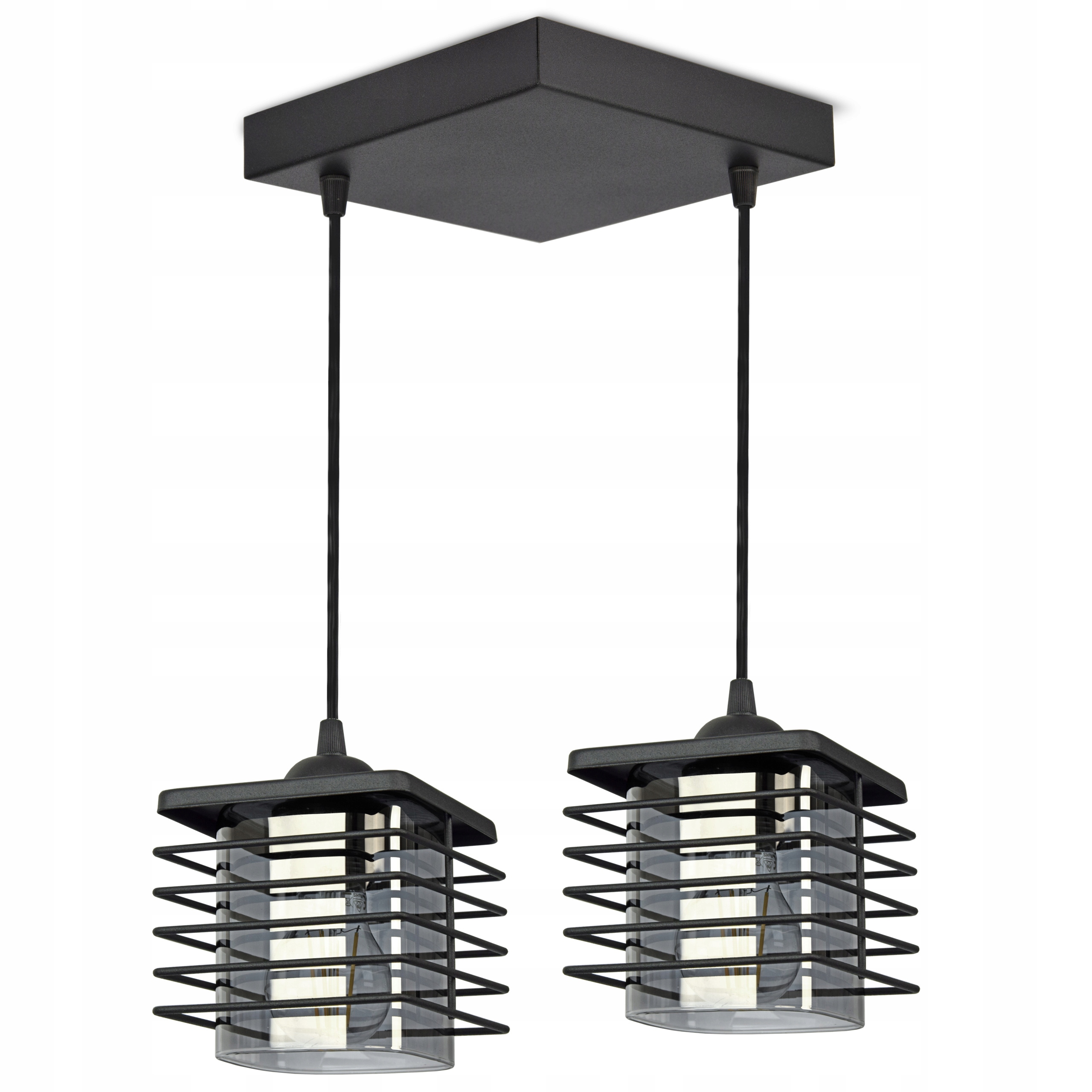 

Lampa Wisząca Żyrandol Klosze Druciane Szklane Led