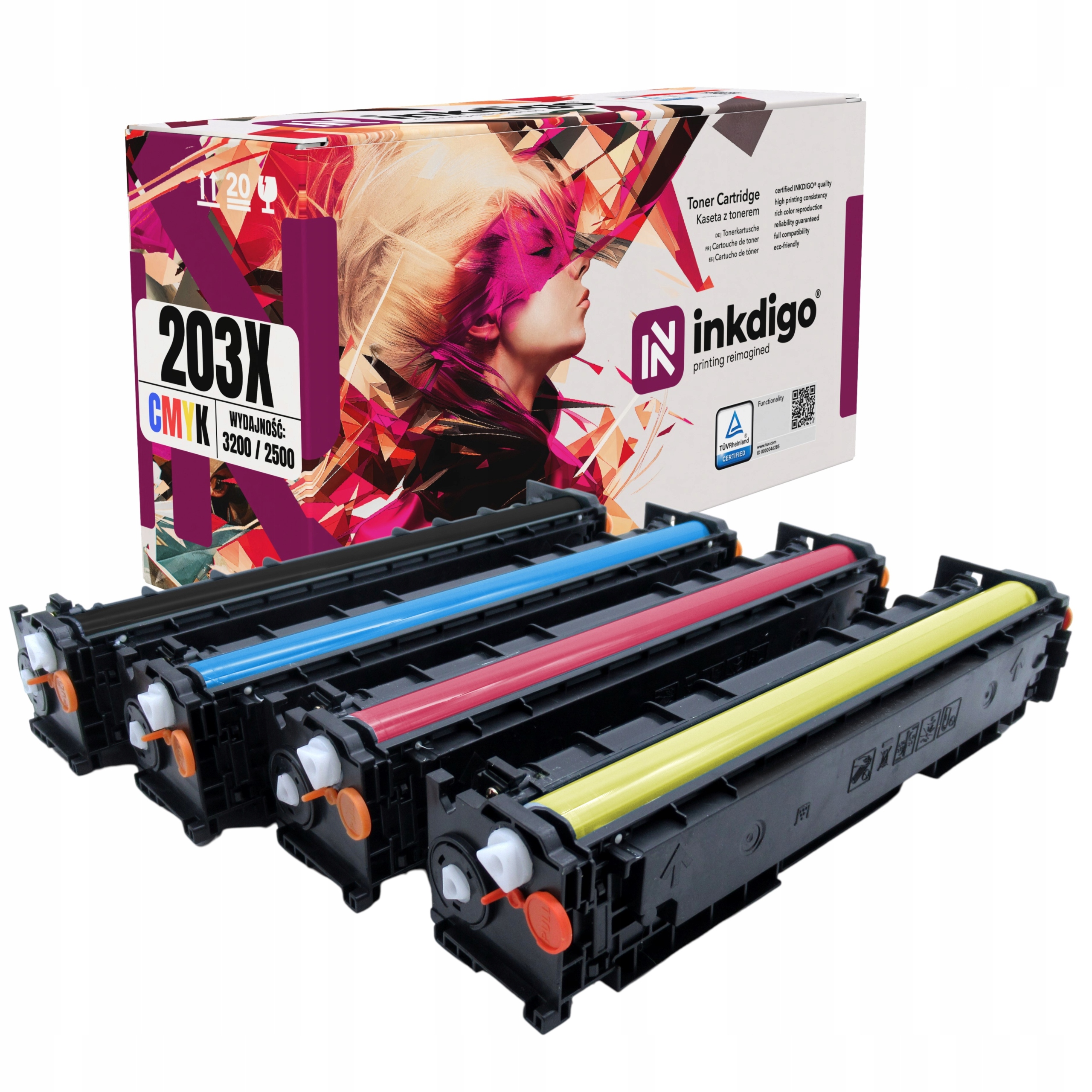 4x Toner 203X zamiennik CF540X CF543X do Hp Color LaserJet Pro M254 M280