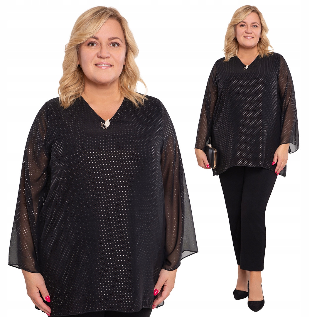 Černá tunika s broží 56/58