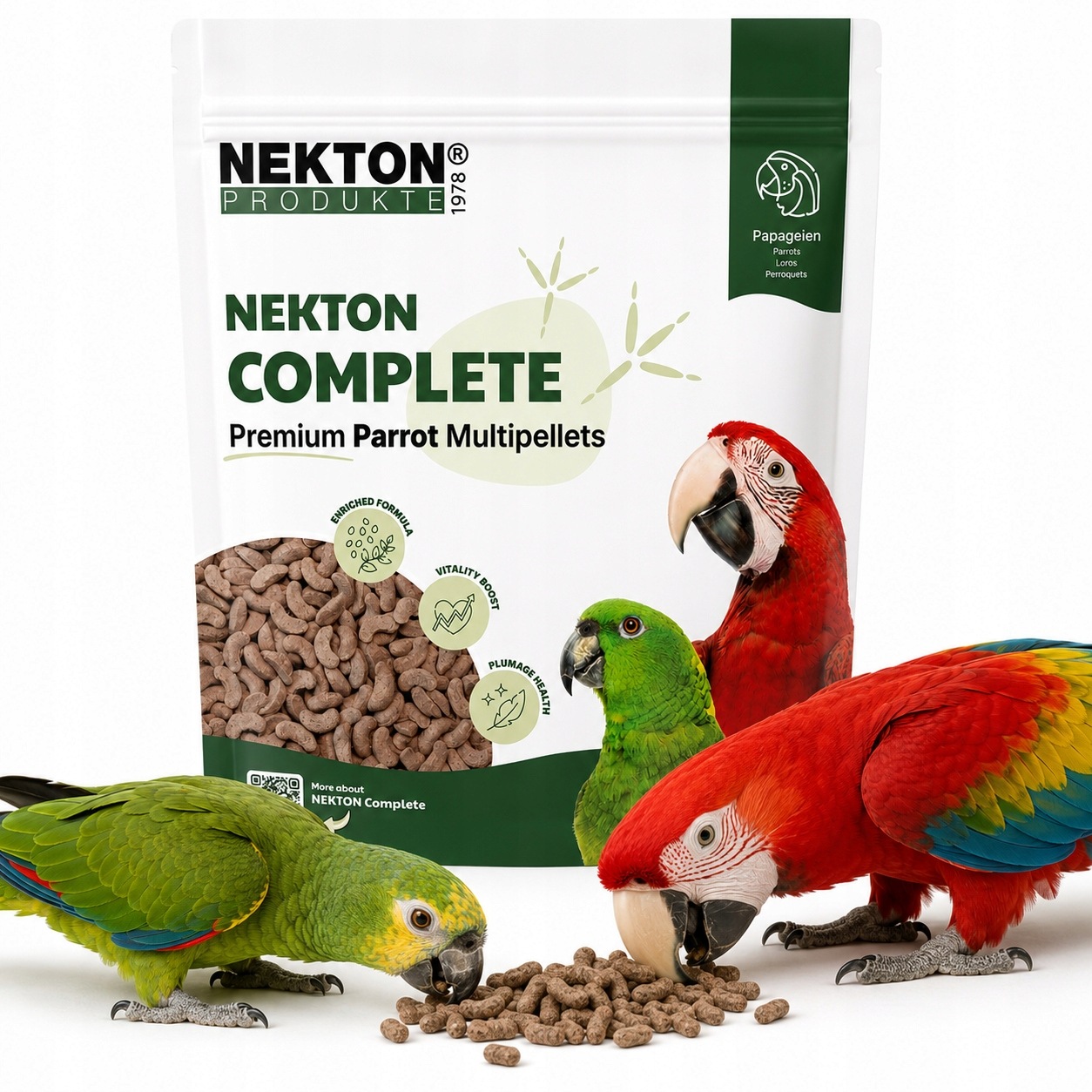 Nekton Complete Parrot Multi-Pellets 1,5 kg Granule pro velké papoušky
