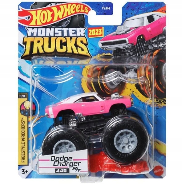 Autko DODGE CHARGER R/T Freestyle Wreck Monster Trucks 1:64 Auta Hot Wheels
