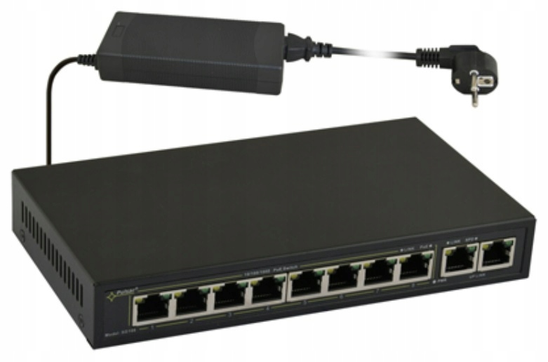 Switch PoE Pulsar SG108 10x 10/100/1000Mbps