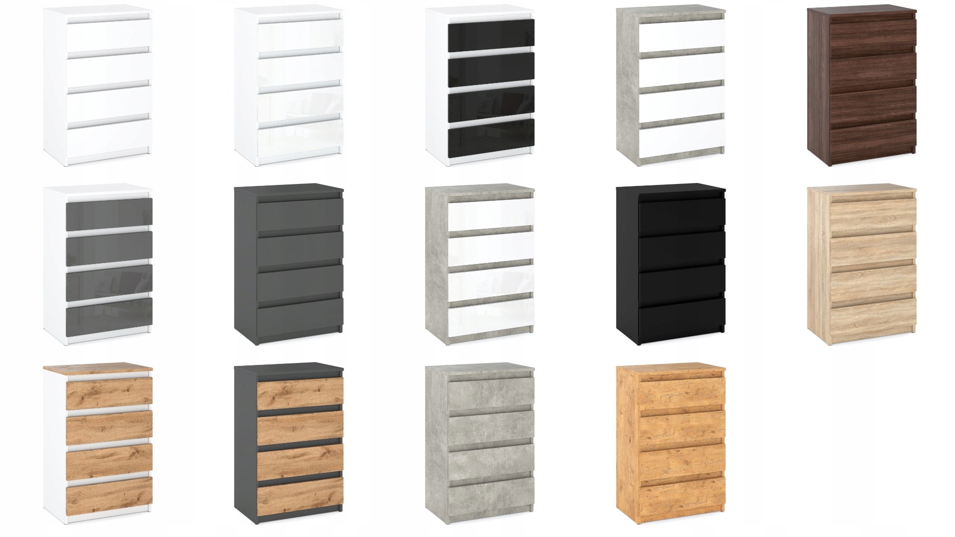 NOWOCZESNA komoda 4 szuflady szafka BIAŁY MAT Kolor mebla biały