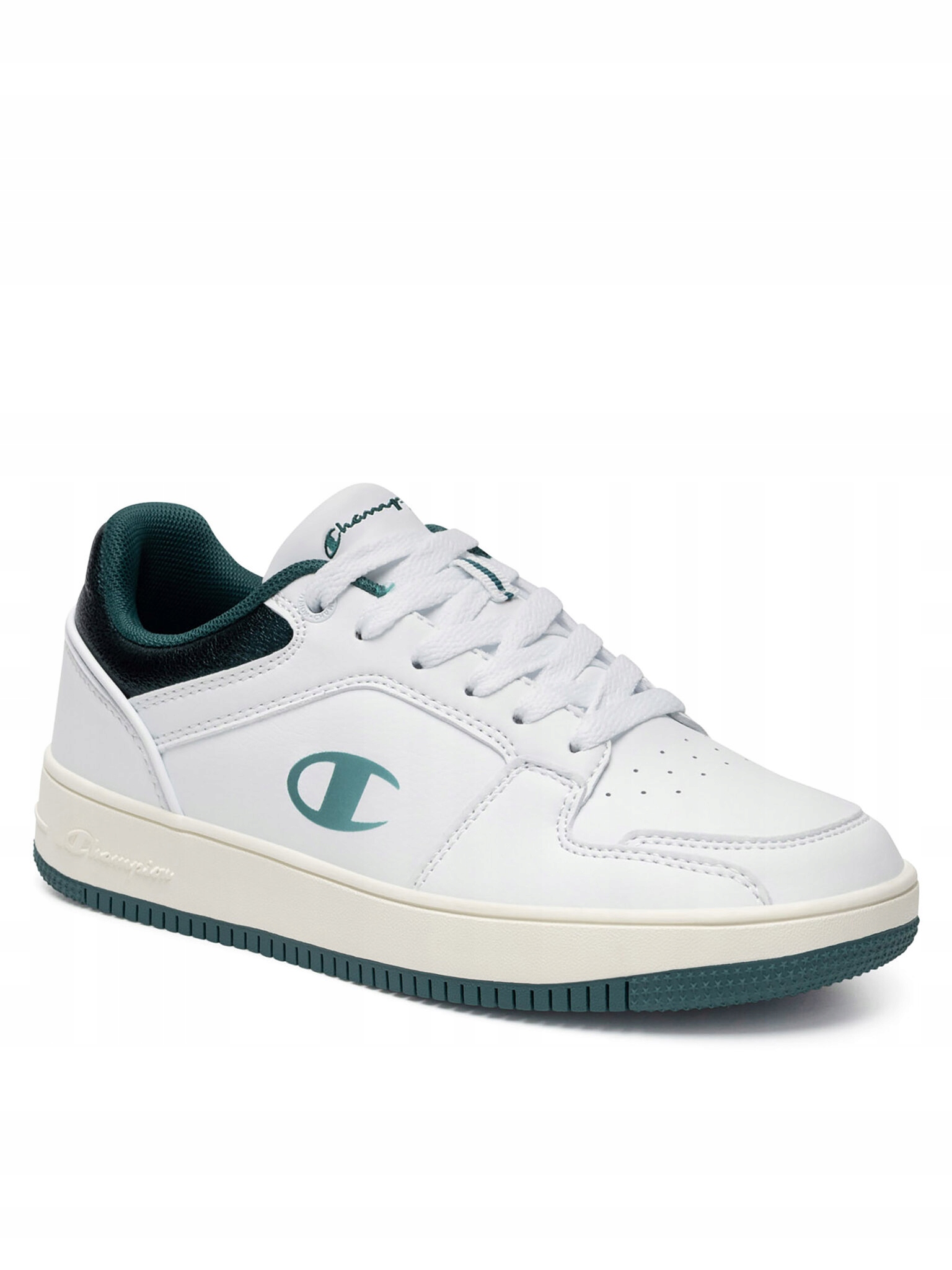 Champion RD18 Foil Low Sportovní Bílé Boty Se Zeleným Logem 41 6DA