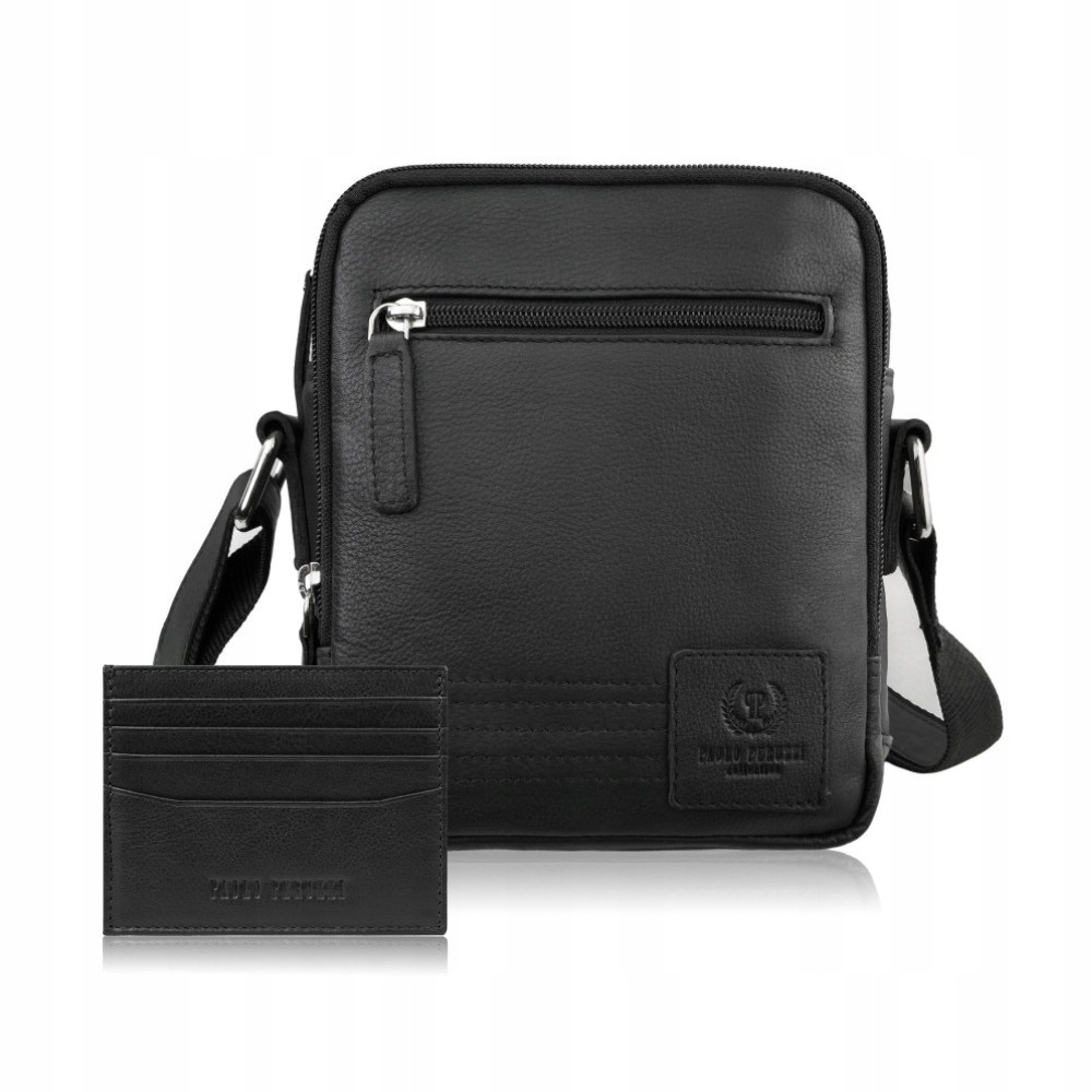 Pánská taška přes rameno a pouzdro na karty, dárková sada Paolo Peruzzi