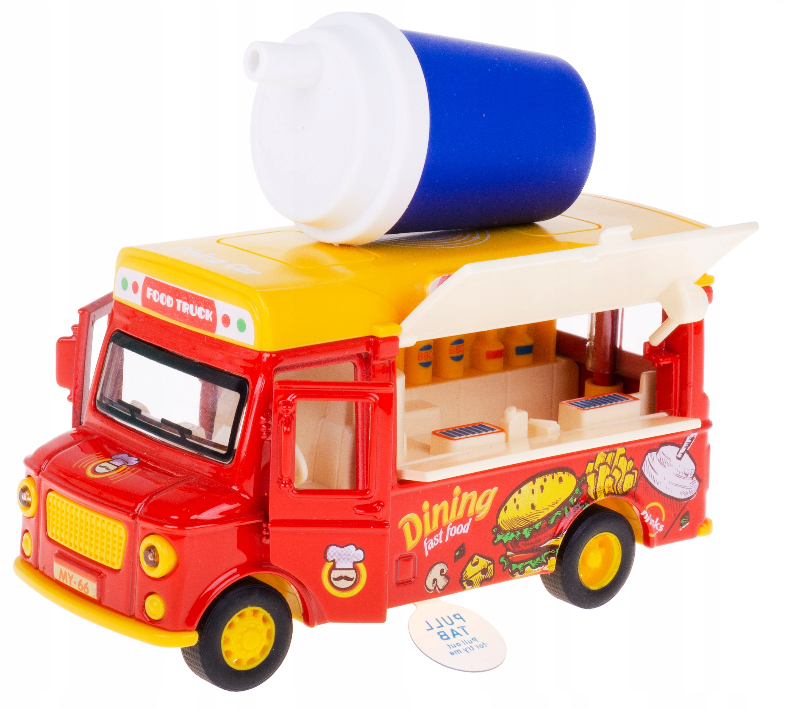 

Food Truck 1:36 Model Metal Świat/dźwięk Z Napojem