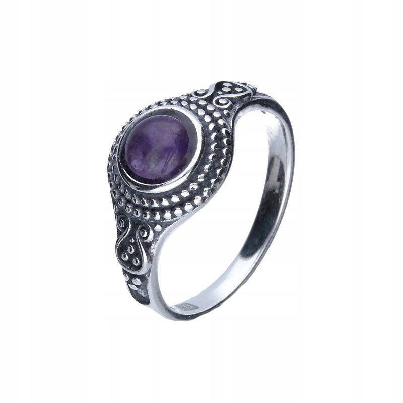 Dámský stříbrný prstýnek 925 s zirkonem v barvě ametystu r16