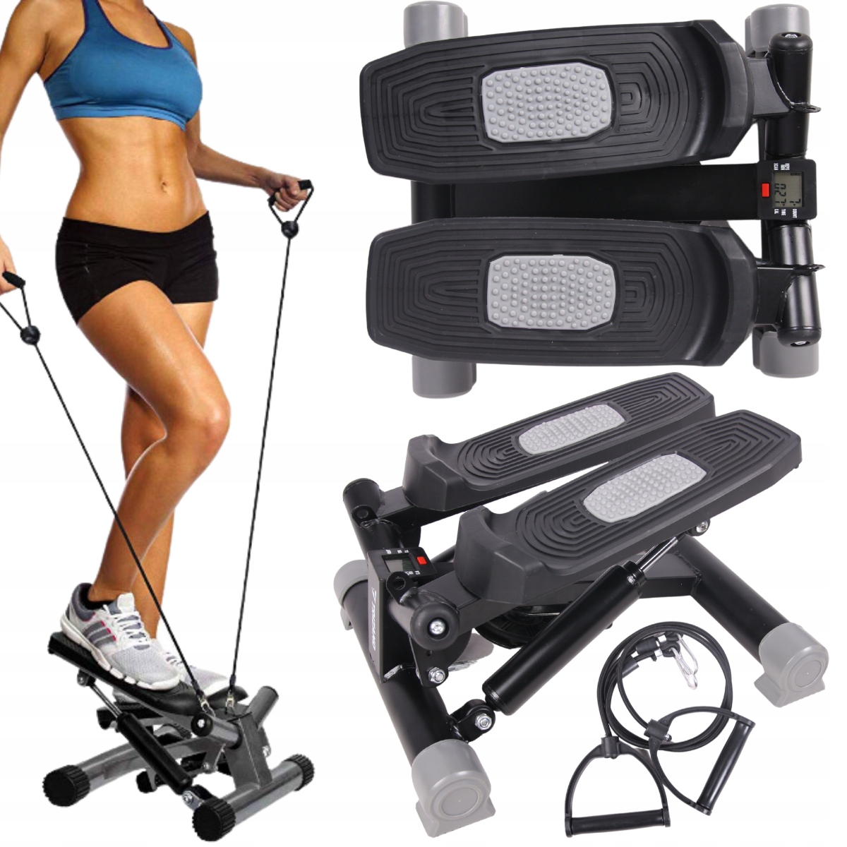 Otočný stepper s lanky a počítadlem pro fitness step cvičení