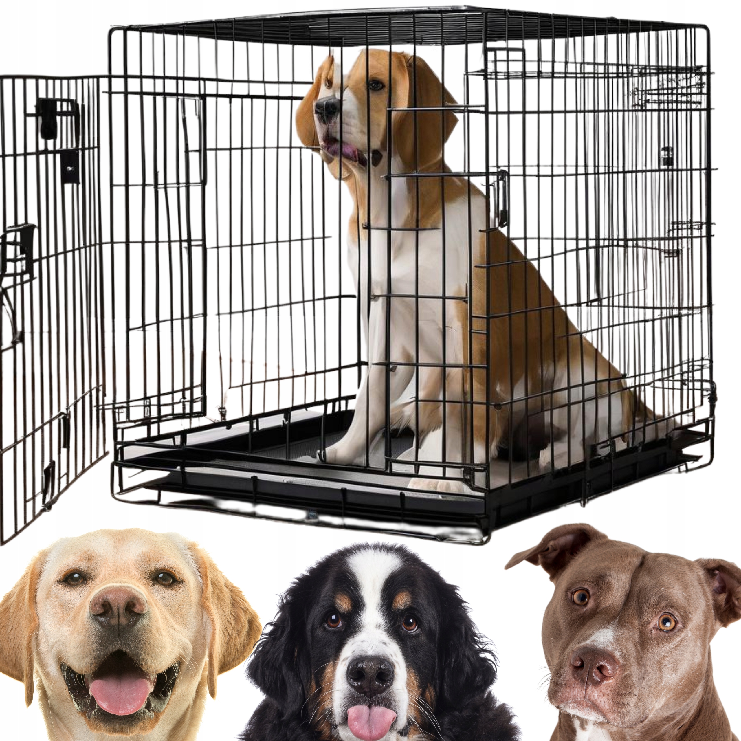 Klatka Duża Transporter Dla Psa Psów Kota Kojec 122x76x82 3XL Drut 4.5 MM