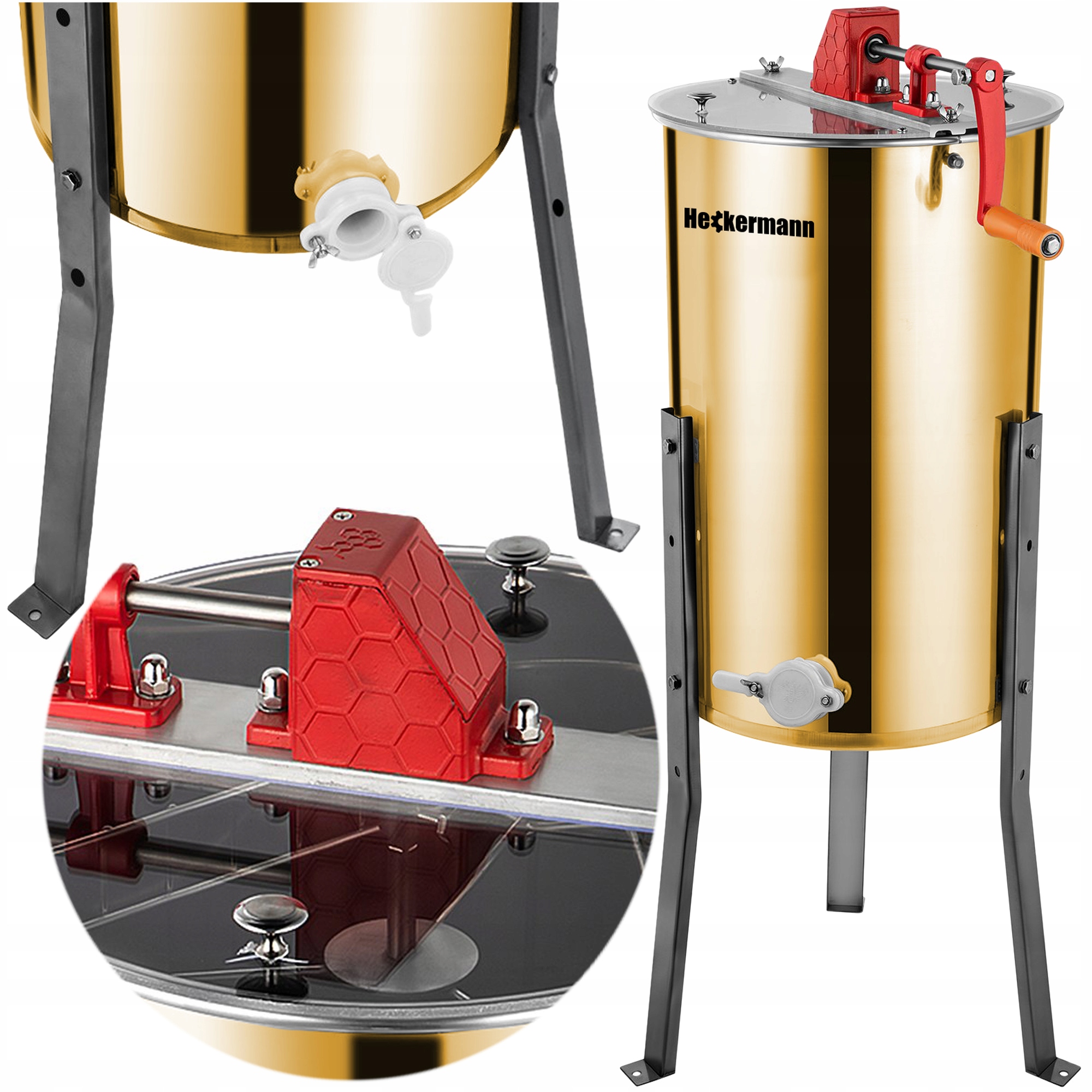 MIODARKA RĘCZNA WIRÓWKA DO MIODU ULA 3 RAMKOWA SEPARATOR DIAGONALNA