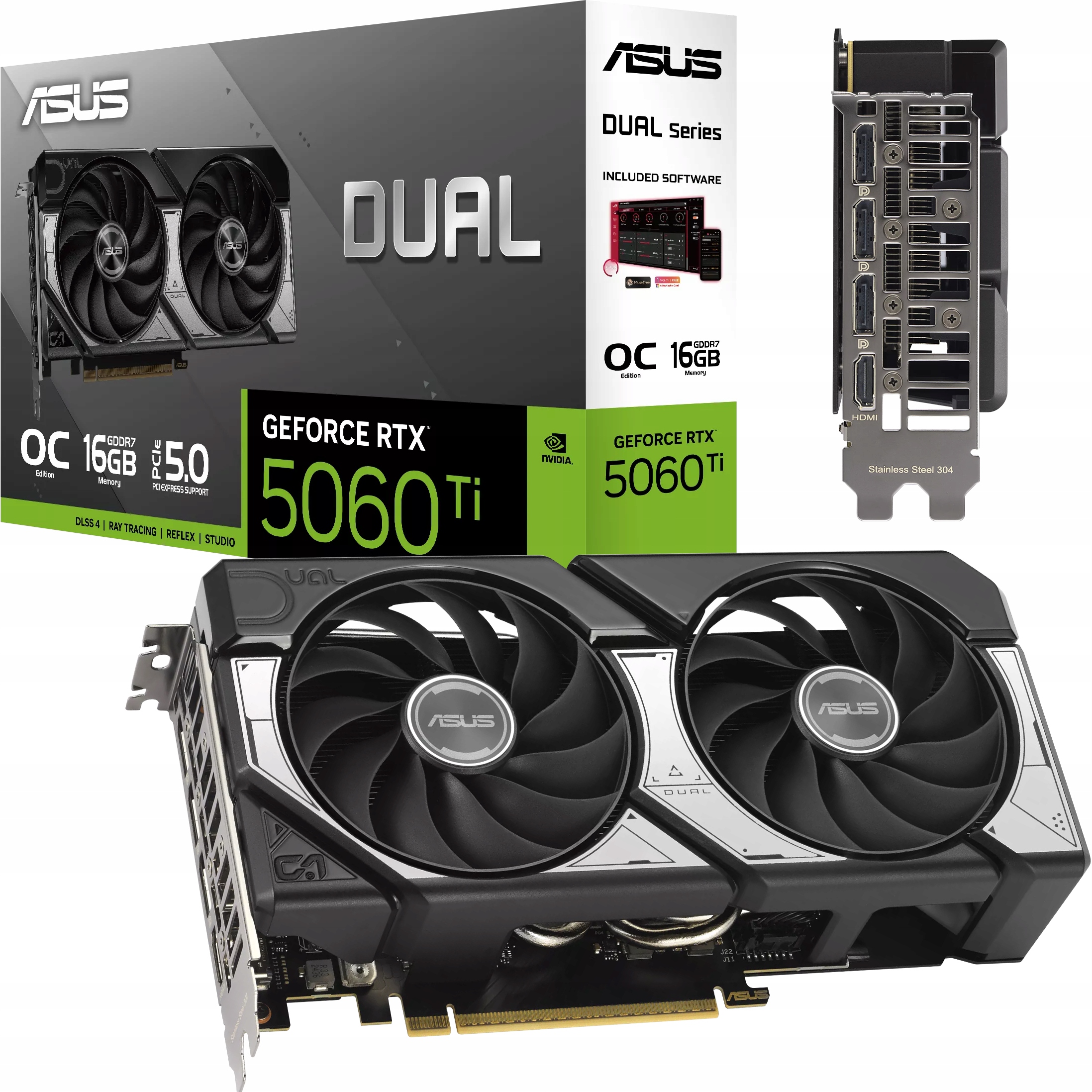 Grafická karta Rtx 5060 Ti GeForce Asus Dual Oc 16GB GDDR7 DLSS4 Dp Hdmi
