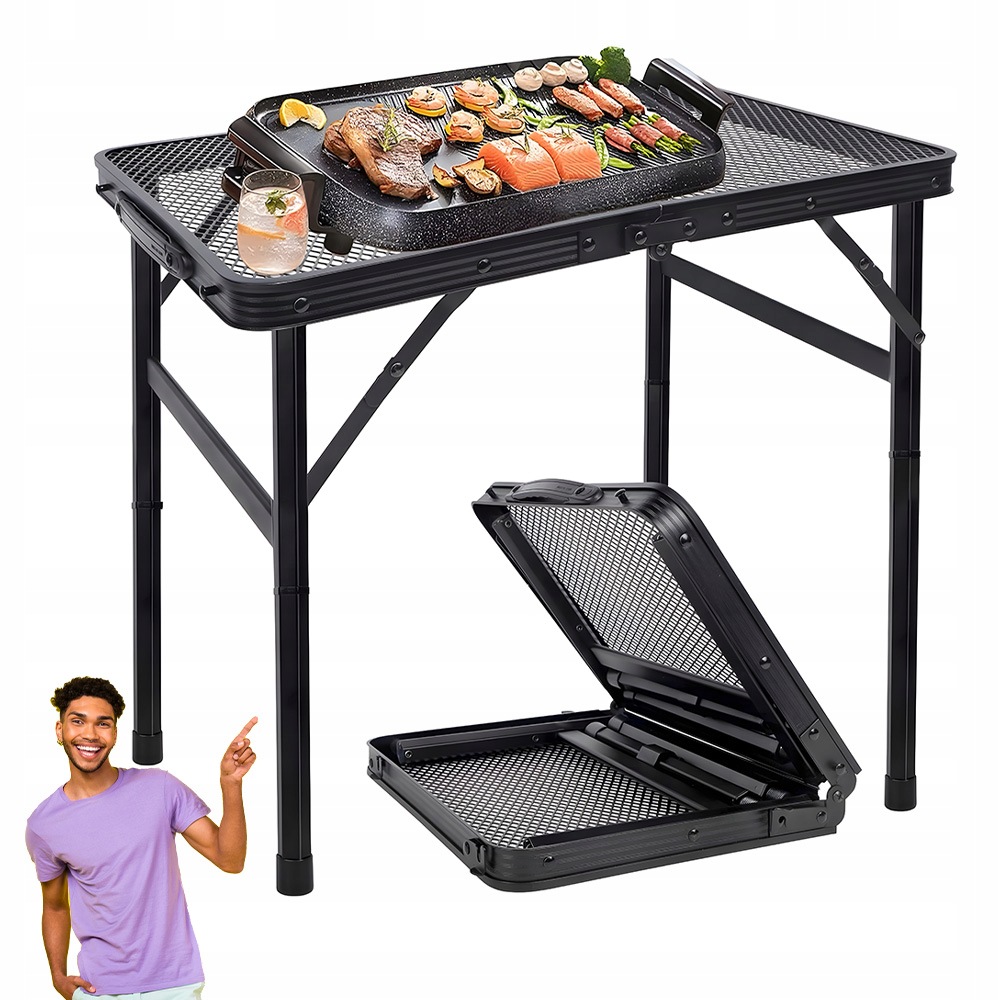 Skládací Turistický Rozkládací Zahradní Cateringový Stůl 60X40X27-56 CM