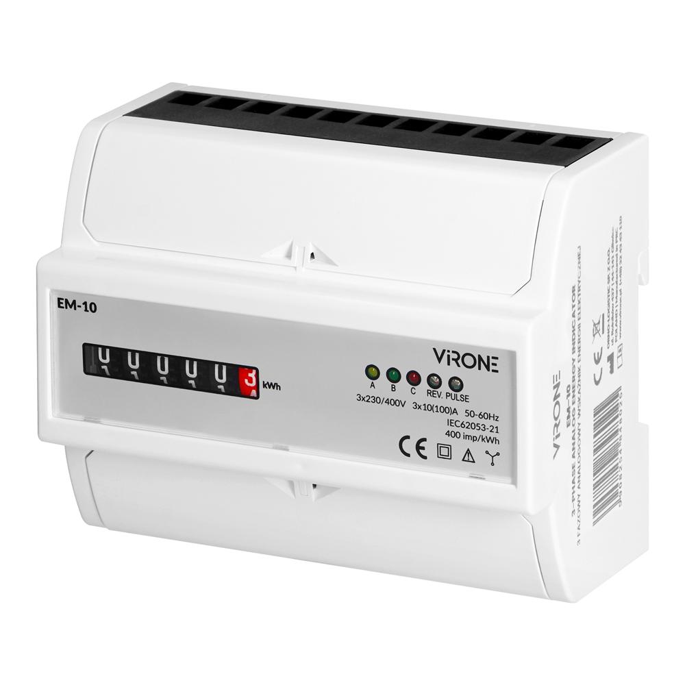 3-fázový analogový elektroměr 3x100A Din 7M S0