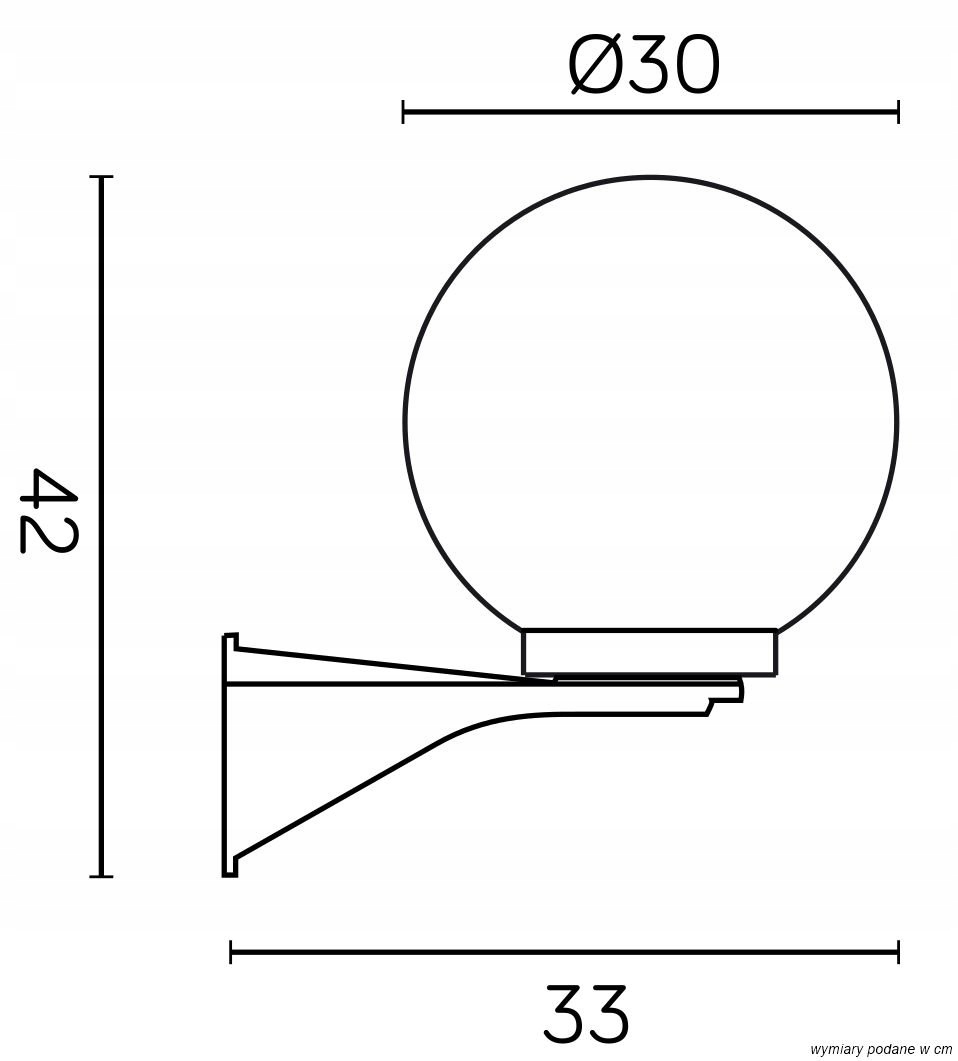 Kinkiet ogrodowy KULE 60 - lampa zewn. śr. 30cm, styl nowoczesny Kod producenta K 3012/1/KD 300