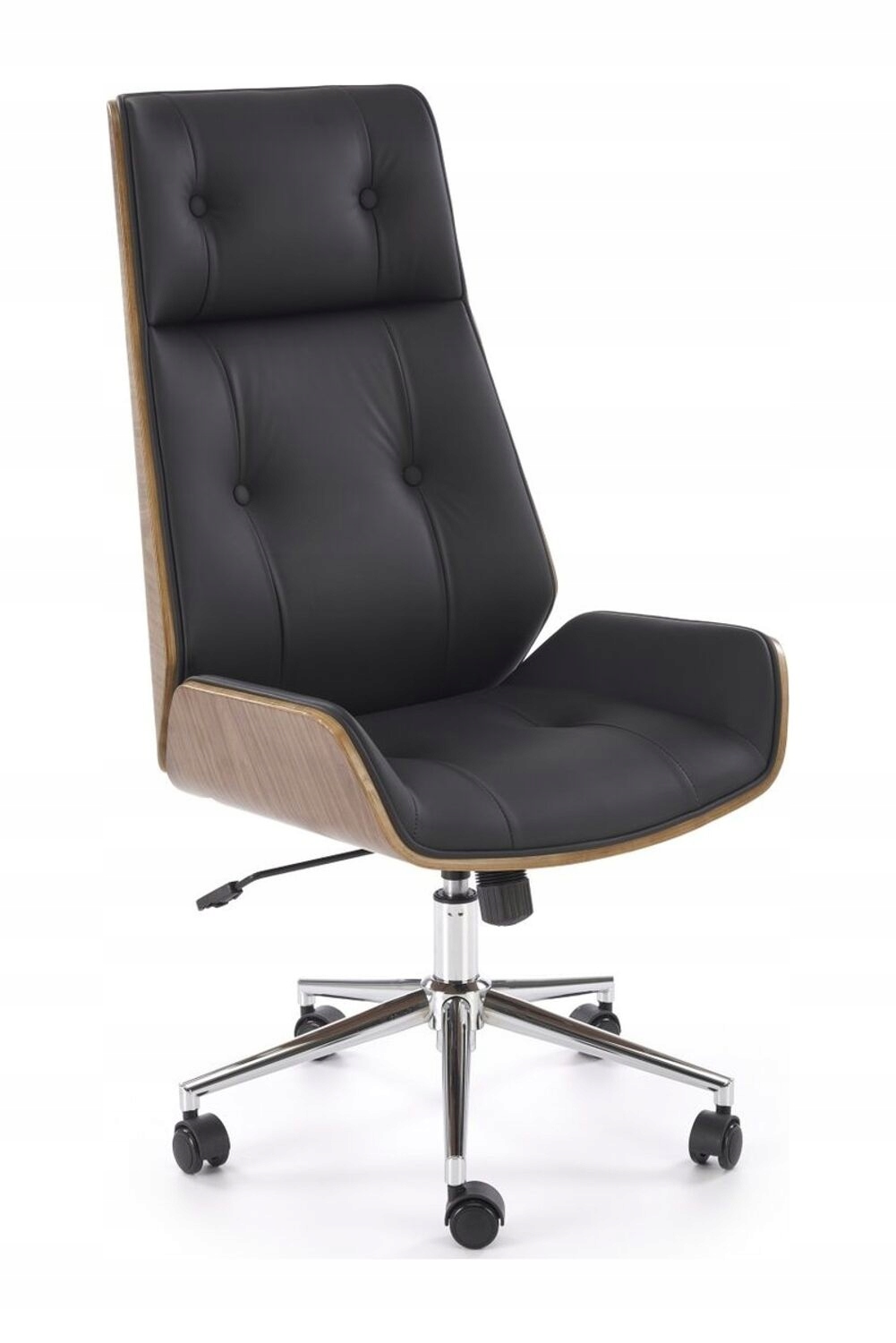 Fotel obrotowy Webster czarno-orzechowy sklejka gięta