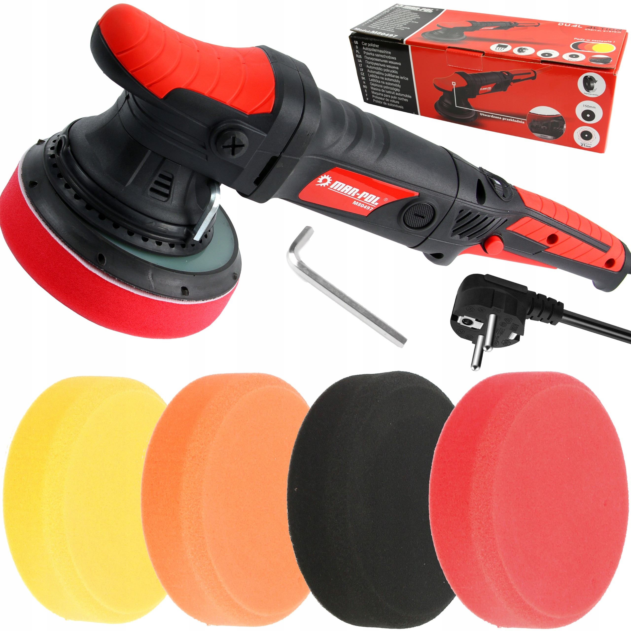 POLERKA SAMOCHODOWA szlifierka OSCYLACYJNA Z REGULACJĄ DUAL ACTION + GĄBKI
