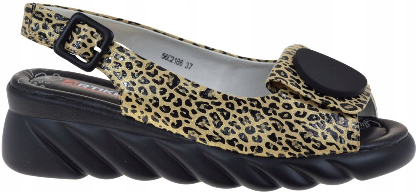 Dámské Sandály Na Platformě Zlatá Přírodní Kůže Artiker 56C2186 VEL.41