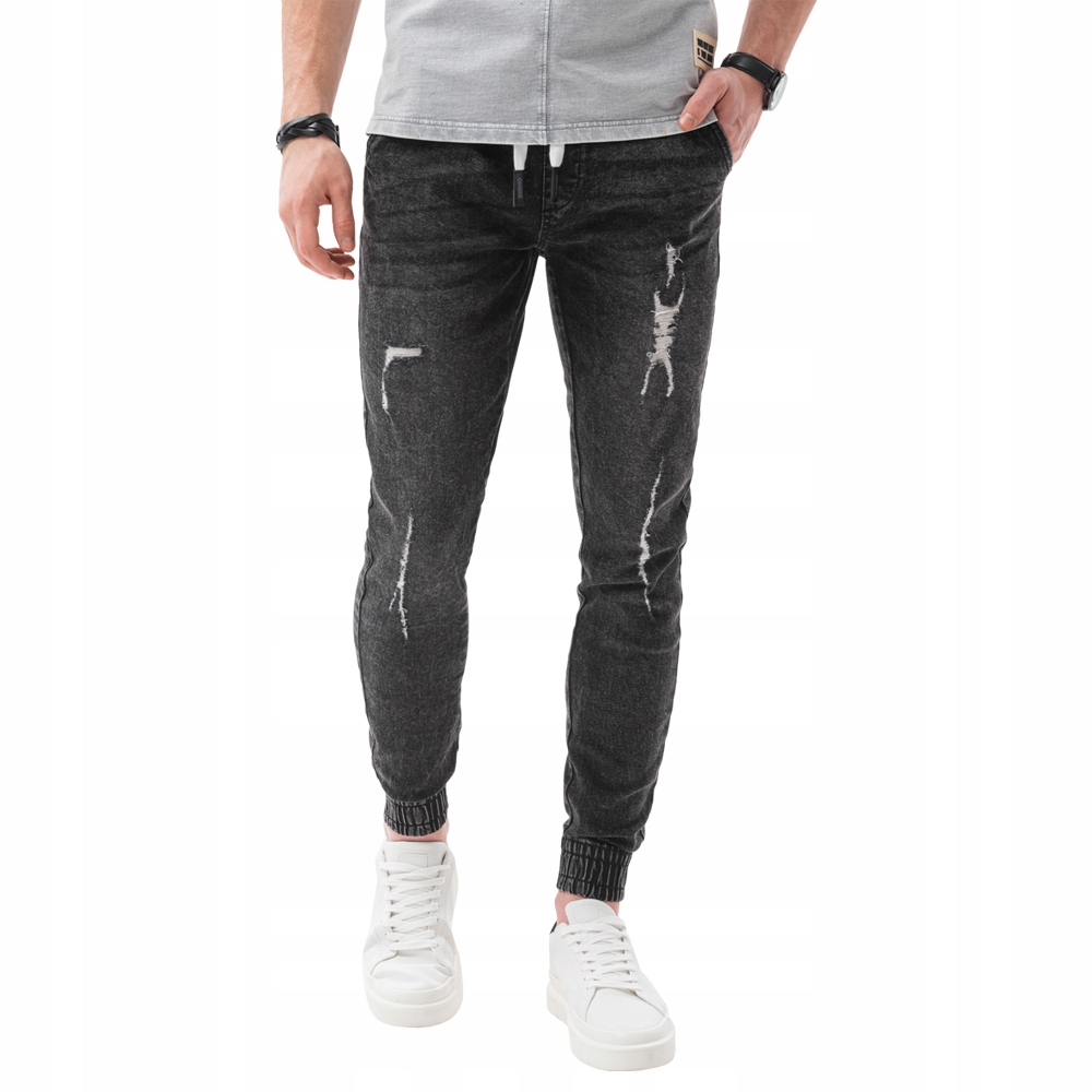 

Spodnie męskie jeansowe joggery P1081 czarne L