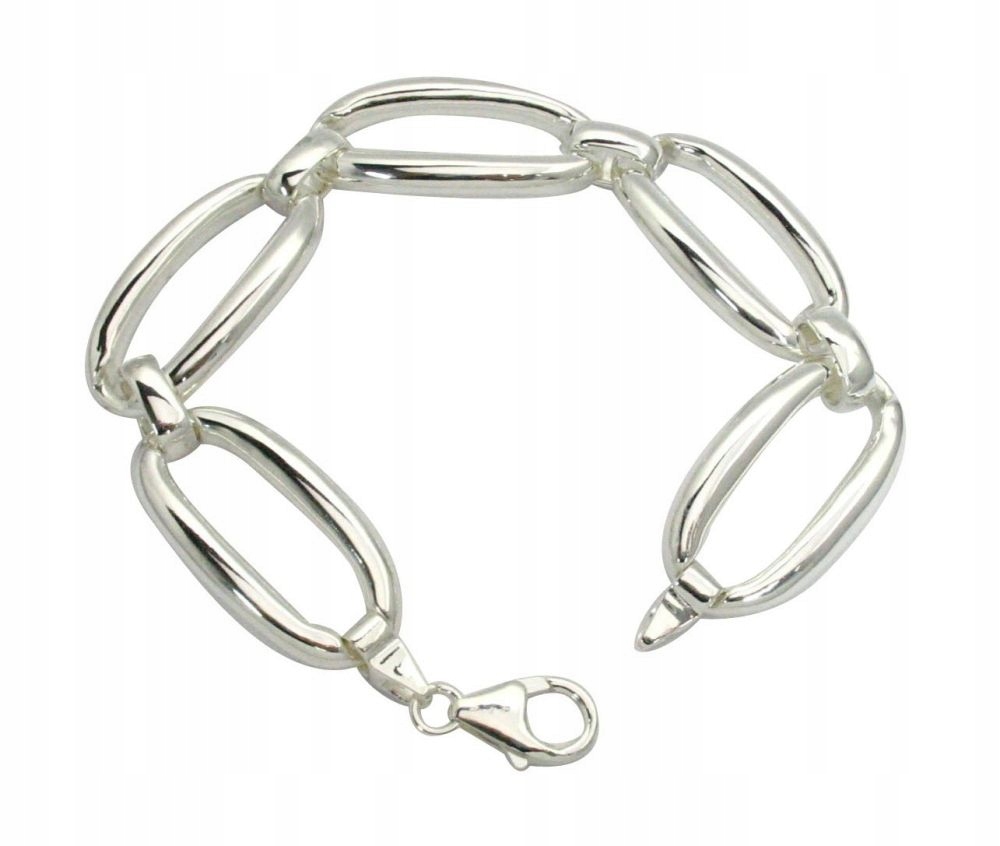 Stříbrný náramek 925, elektroformovaný, 20,5 cm, velké články, 17.9 g jako dárek