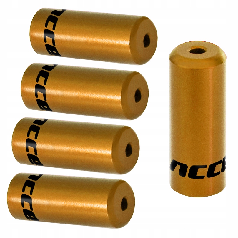 

Końcówki pancerza aluminiowe 5mm Złote 5 szt.