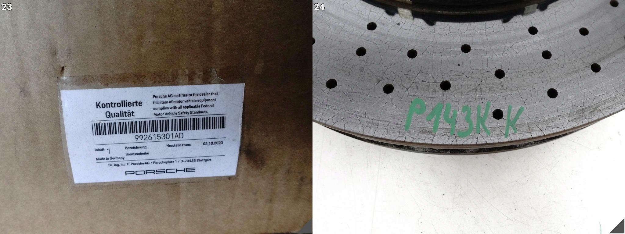 PORSCHE 991 992 TURBO C2 C2S C4 C4S PCCB disc CERAMICZNA left front