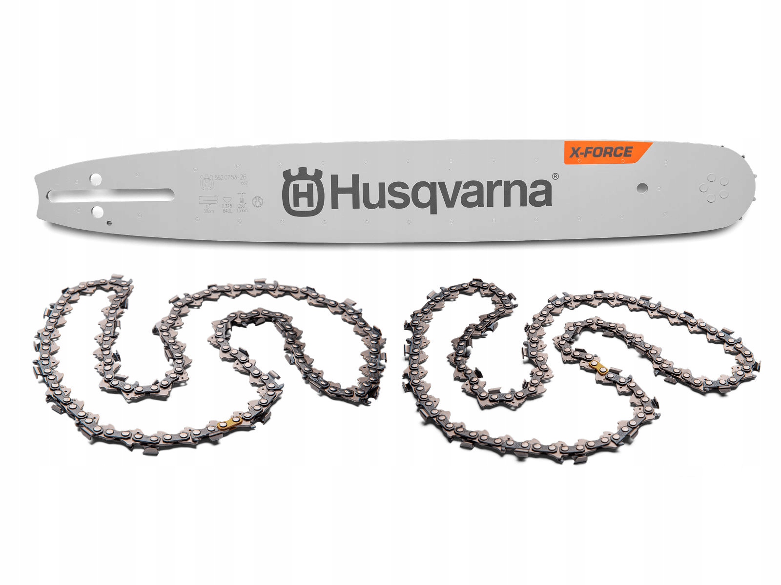 Zestaw prowadnica X-force 15/325/1,3 64 2 łańcuchy X-force Husqvarna