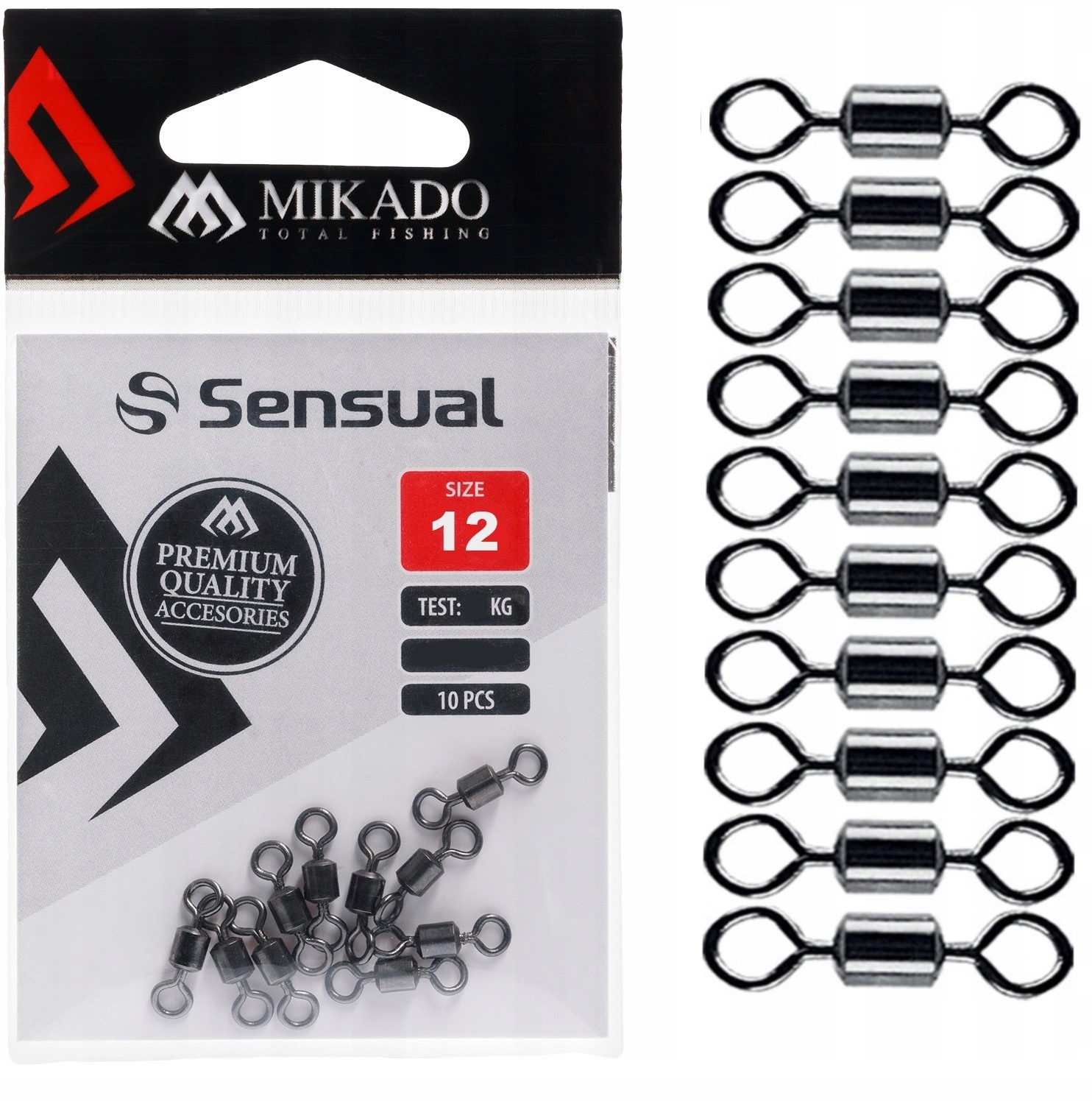 Krętlik rolkowy nr 12 Mikado 15mm 27kg opakowanie 10szt
