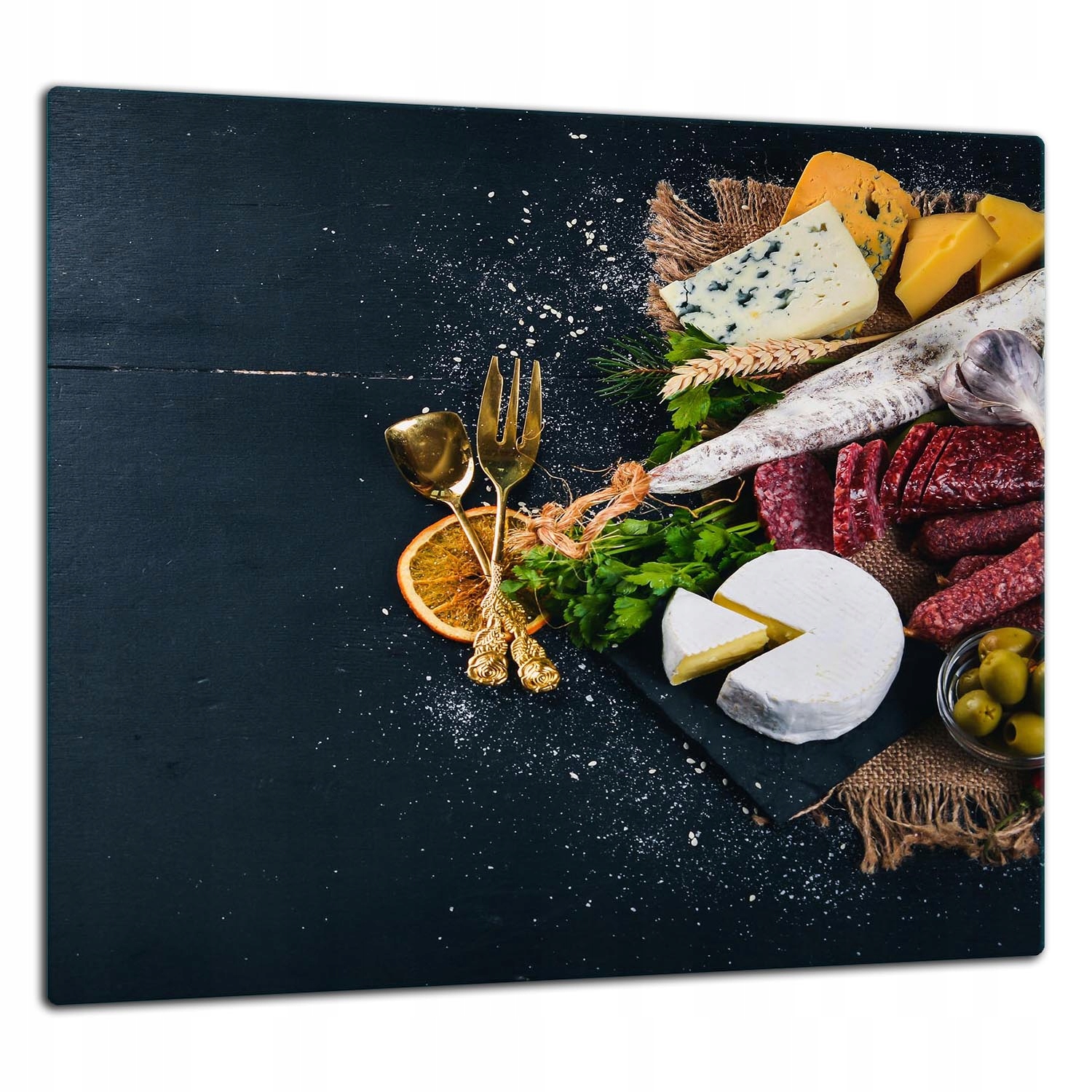 Skleněná Ochranná Deska Panel Lepidlo 65x60 Jídlo