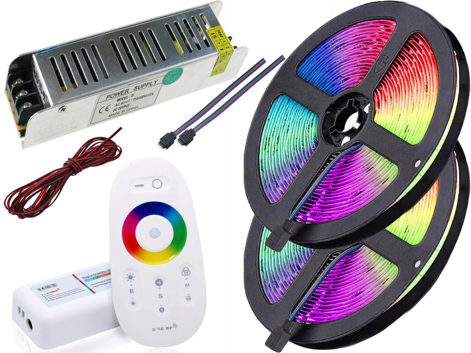 

Zestaw 10M Rgb 600 Led 60/M Taśma 5050 Biały IP20