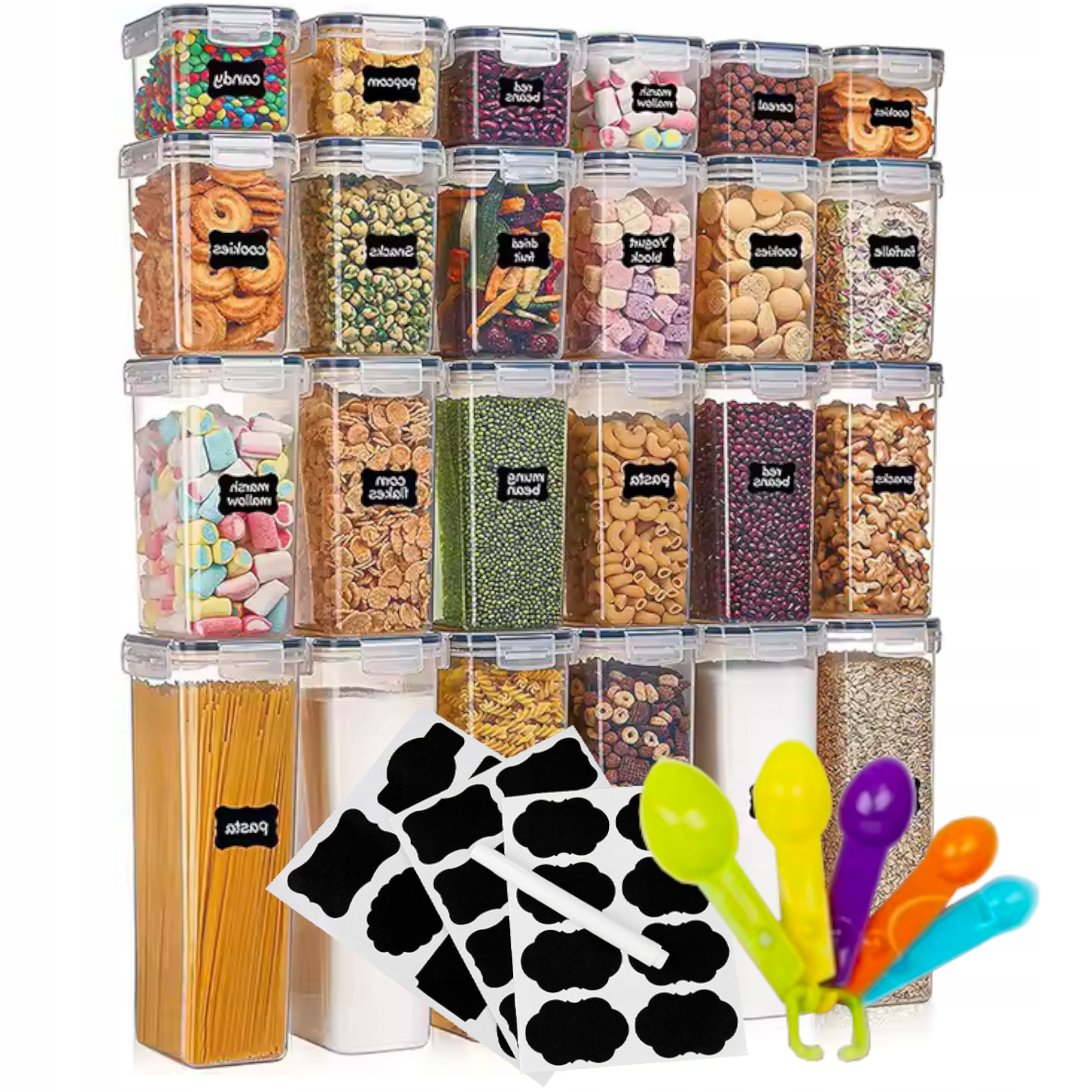Pojemniki Na Żywność Zestaw 24szt Pojemnik Plastikowy Kuchenne Do Żywności