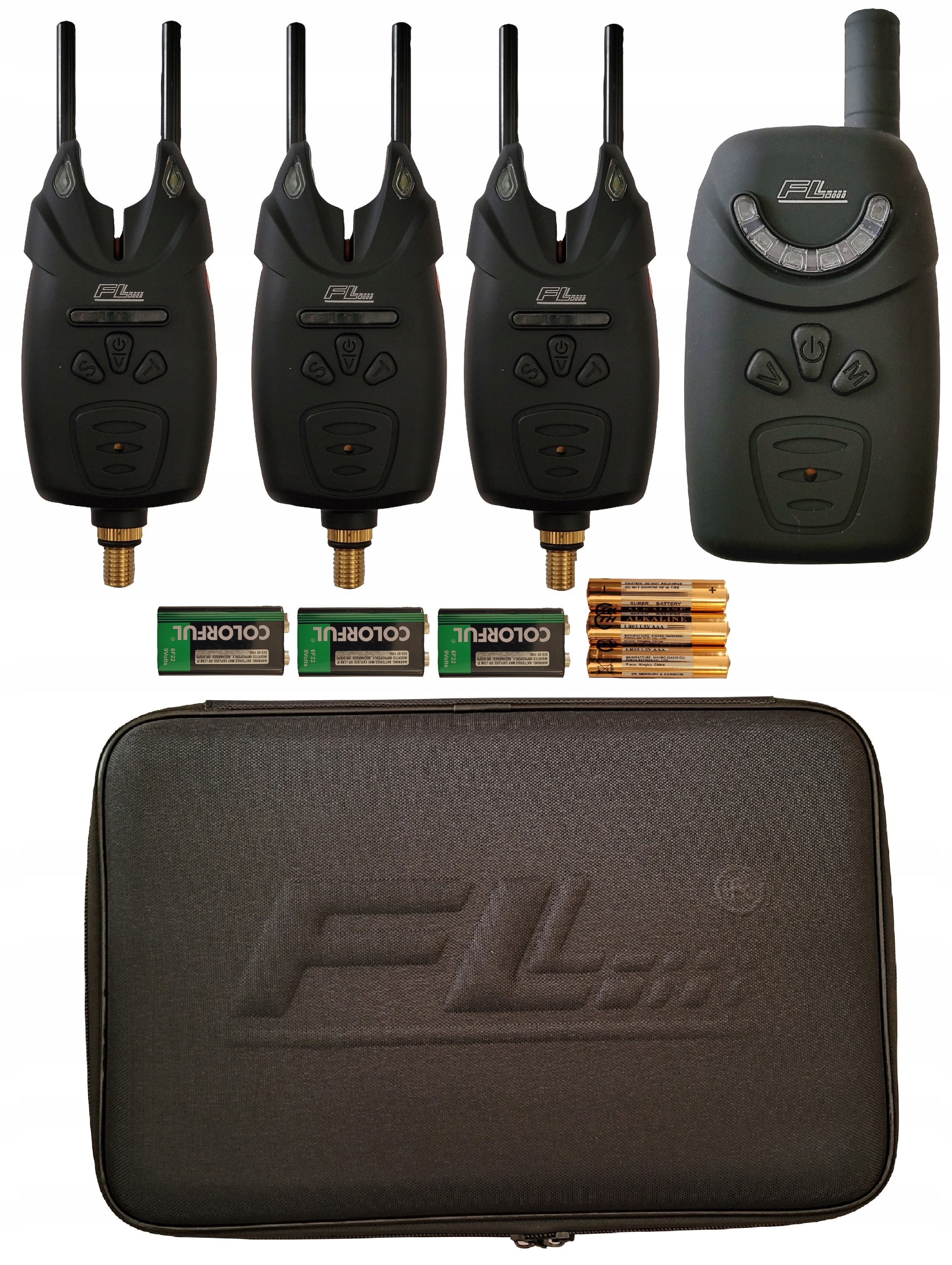 Zestaw 3x Sygnalizator brań Centralka czujnik brań