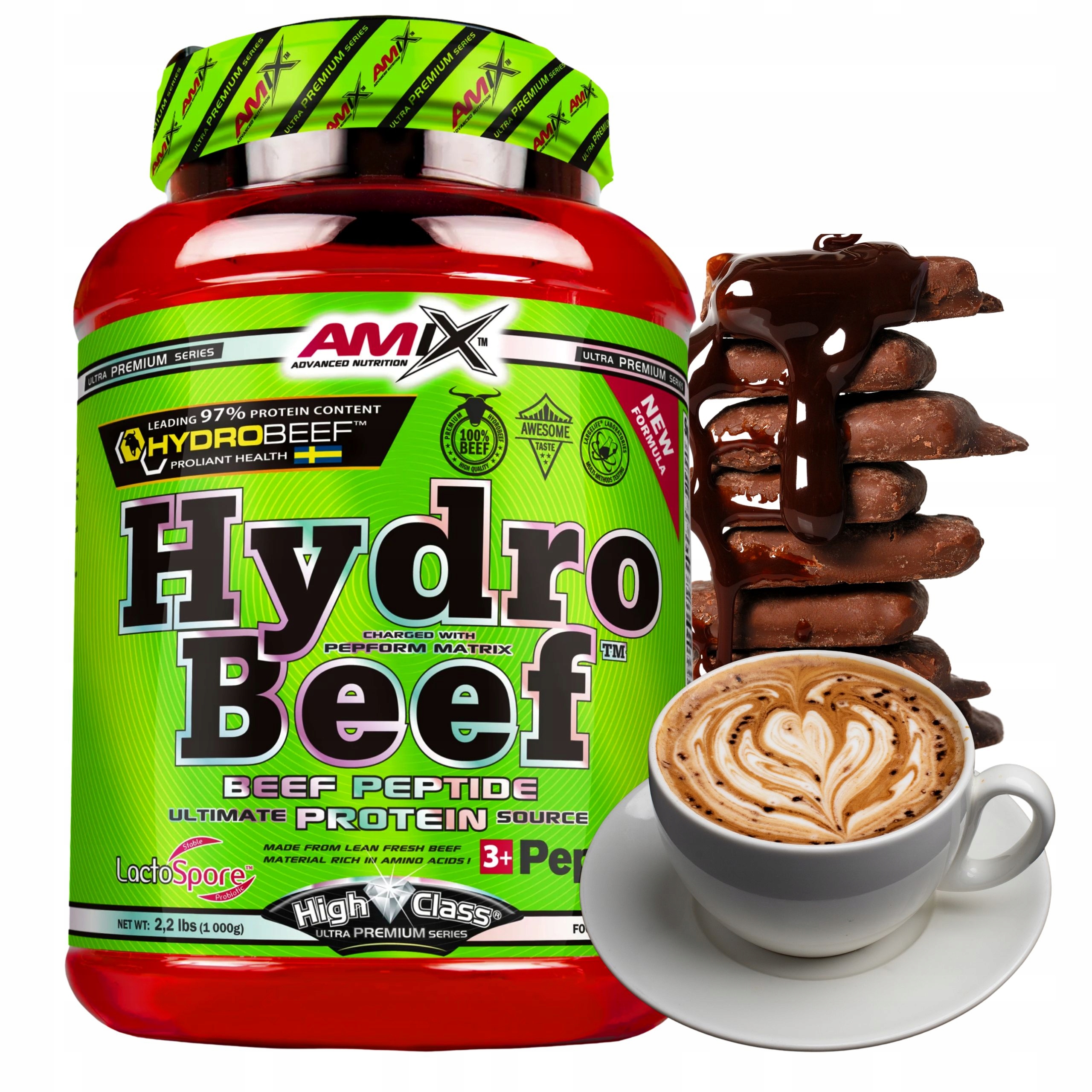 Protein Hovězí výživa 1 kg Káva Čokoláda Beef Protein