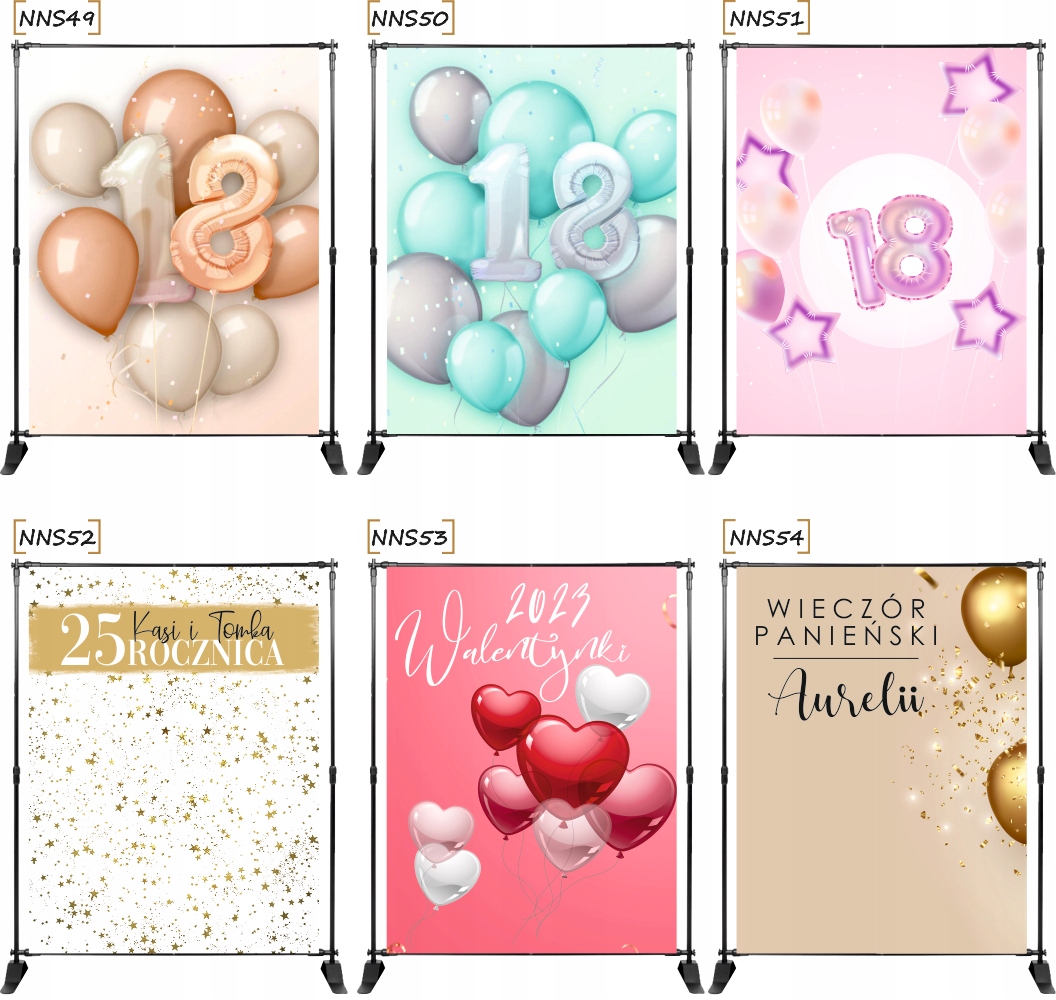 TŁO ścianka FOTO osiemnastkowa PERSONALIZOWANA Model tło fotograficzne 200x150 cm