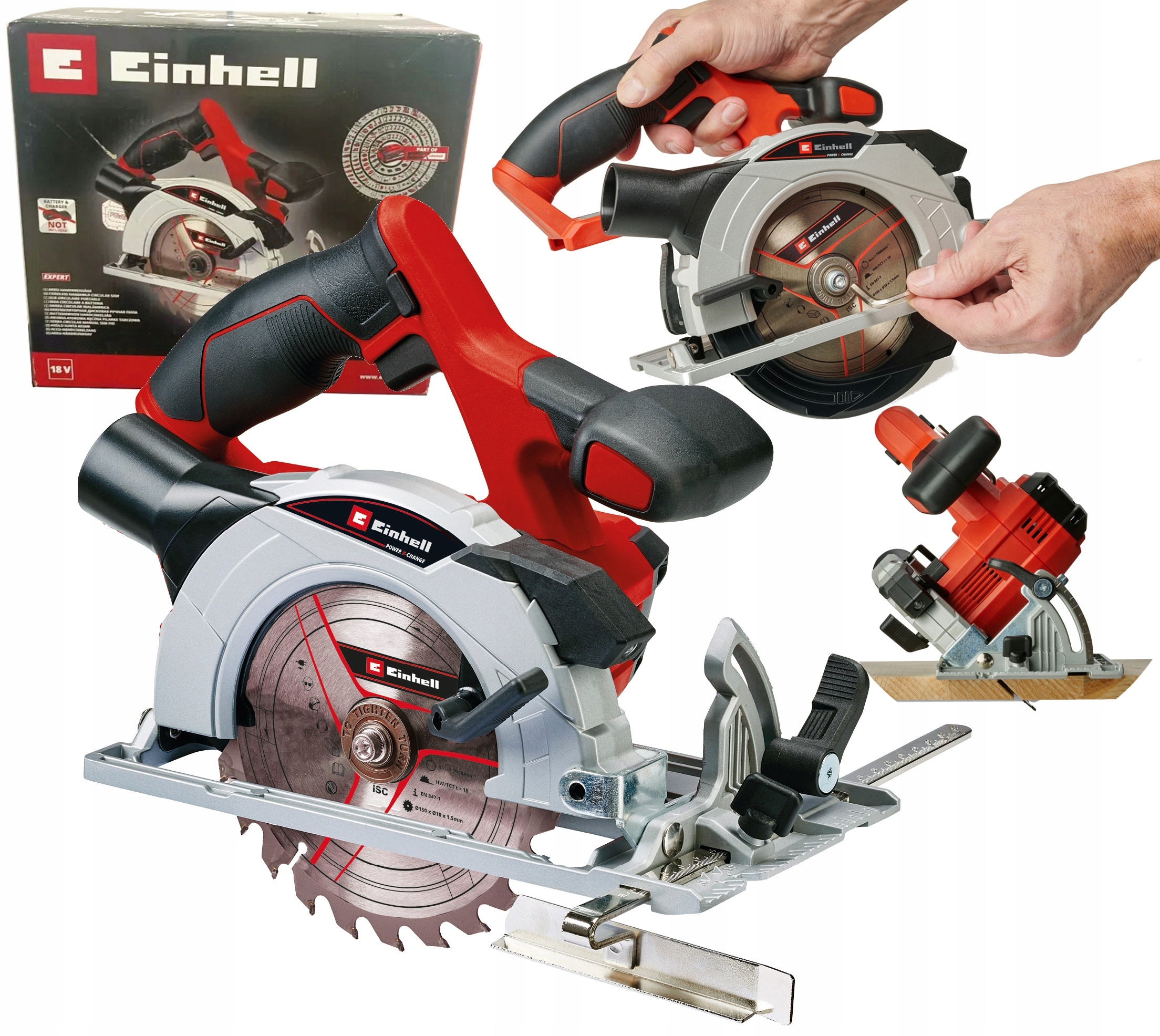 Einhell Akumulátorová Kotoučová Pila Na Dřevo Řezačka 18V Solo