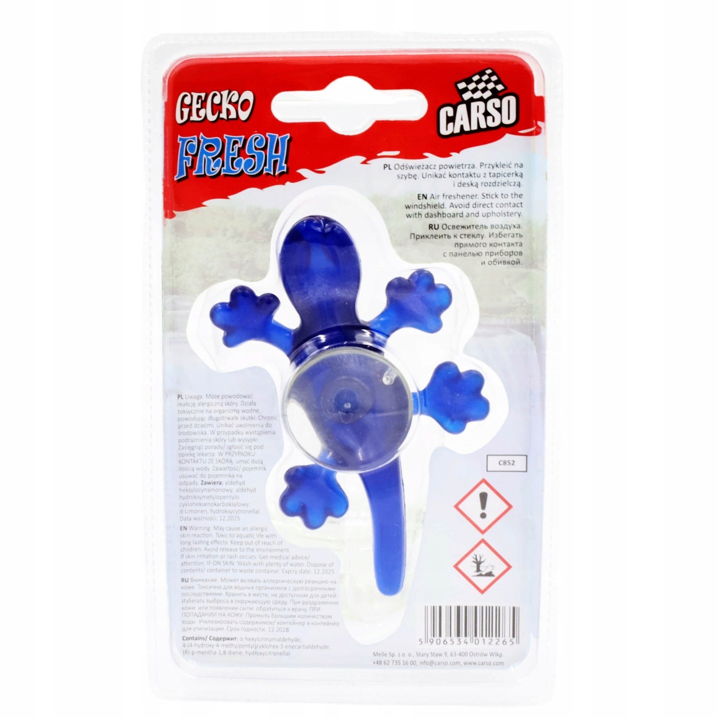 Odświeżacz Powietrza Carso Gecko Fresh Gekon Rodzaj żele