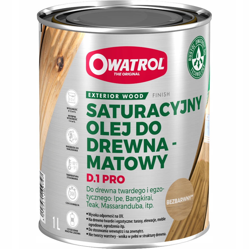 Owatrol D1 Pro Olej na dřevo s Uv zářením 1 l Clear
