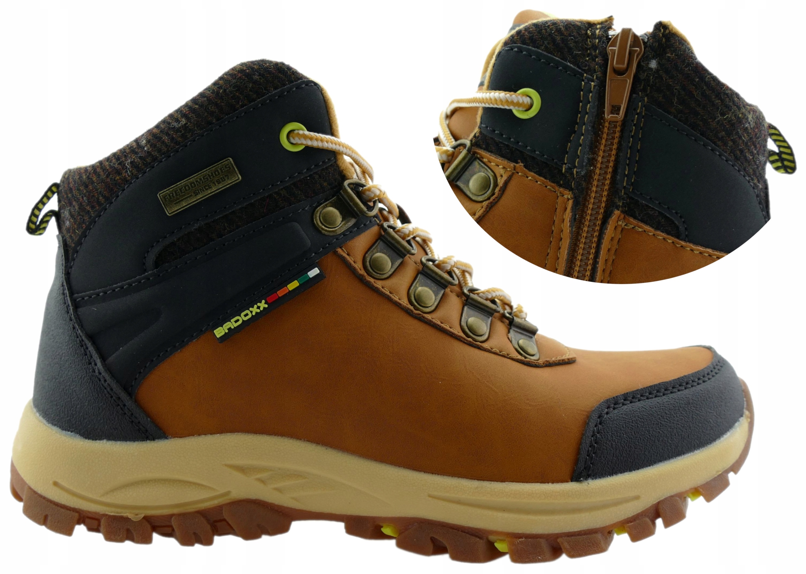 BUTY ZIMOWE CHŁOPIĘCE OCIEPLANE ŚNIEGOWCE TRAPERY NA SUWAK R.41