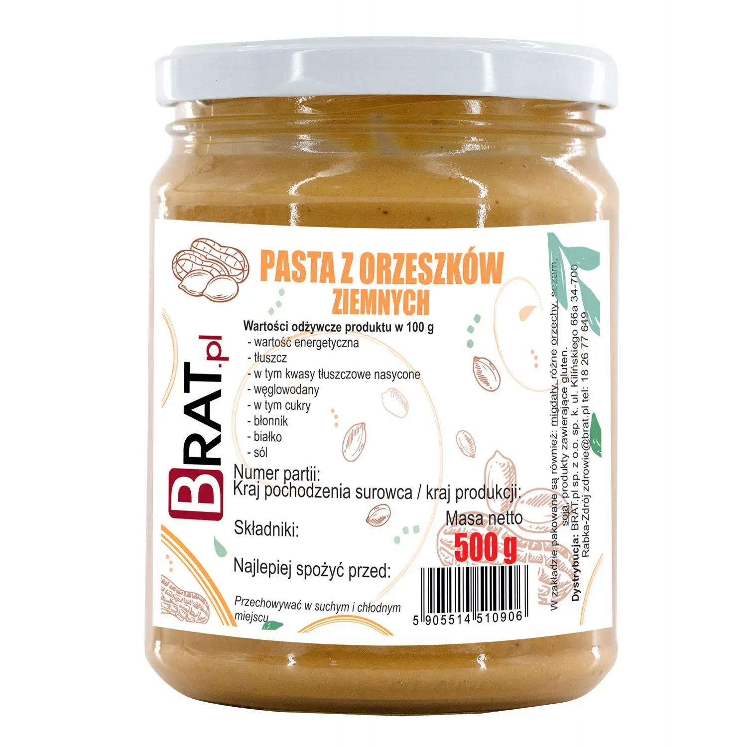 5X Brat Pasta z arašídů 500 g