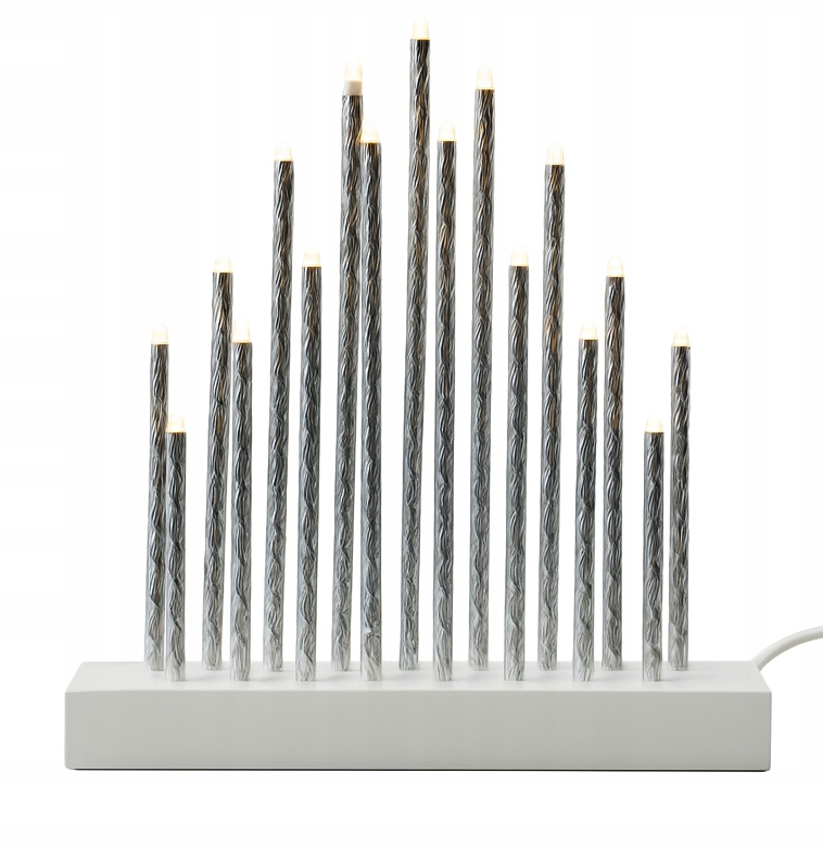 Vánoční Dekorace Led Adventní Svícen 17 Svíček Na Elektřinu Dřevo